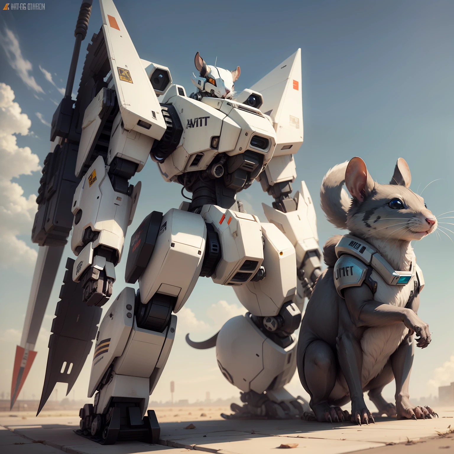 Mecha rats，Off-white color scheme