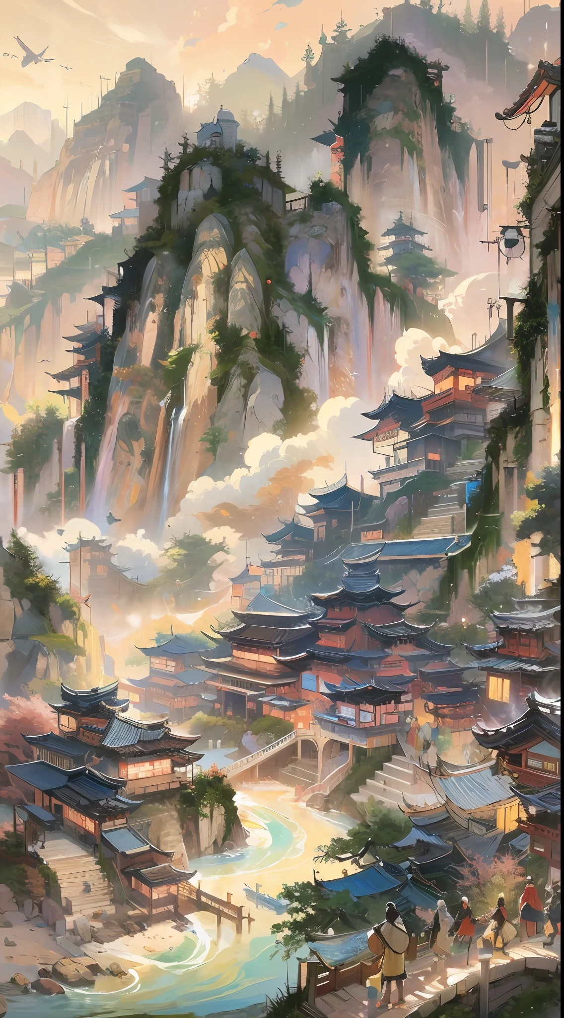 The best quality, masterpiece, koryos, ink bisim, vu changshuo, bonian, real banqiao, badasan people,
mountain horizon, river, forest, village,