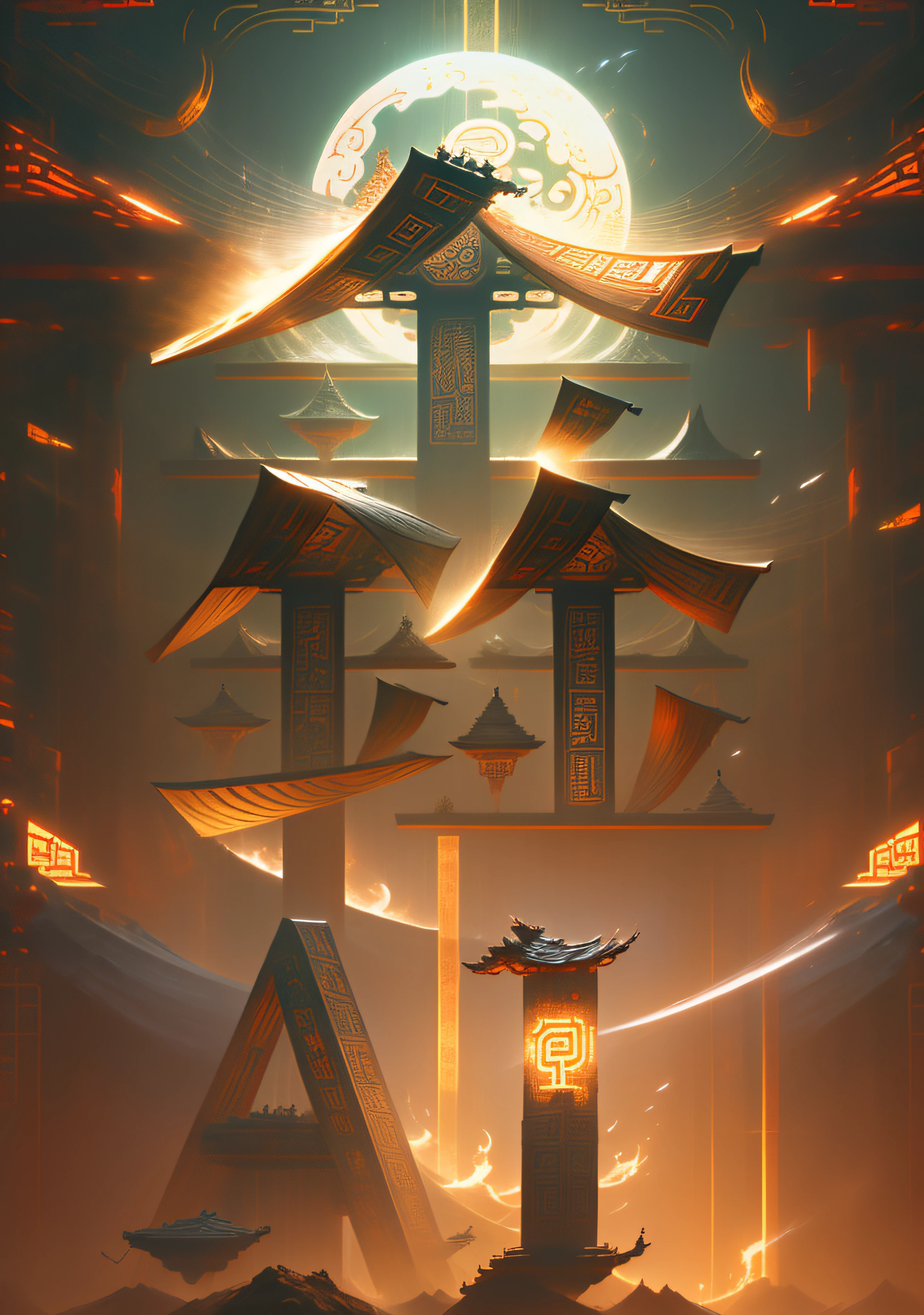 Chinese mythology, Falun,(Swastika as background:1.8),drak, Thousand Hands Kannon, Myths and legends, Night Plate, divinelight, Majesty, Bright picture, Plasma light, Dawei Tenryu, Buddhism, glimmering,kosmos,heavenly body,Fantasy style,the complex background,8K,