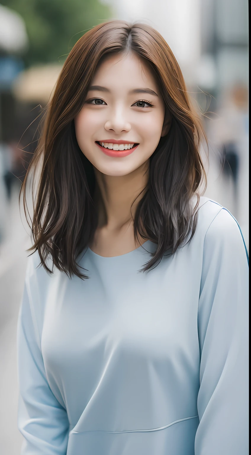 ((Best Quality, 8K, Masterpiece:1.3)), Focus: 1.2, Perfect Body Beauty: 1.4, Buttocks: 1.2, ((Layered Haircut, Breasts: 1.2)), (Wet Clothes: 1.1), (Rain, Street:1.3), Bandeau Dress: 1.1, Highly Detailed Face and Skin Texture, Fine Eyes, Double Eyelids, Whitening Skin, Long Hair, (Shut Up: 1.3), Smile