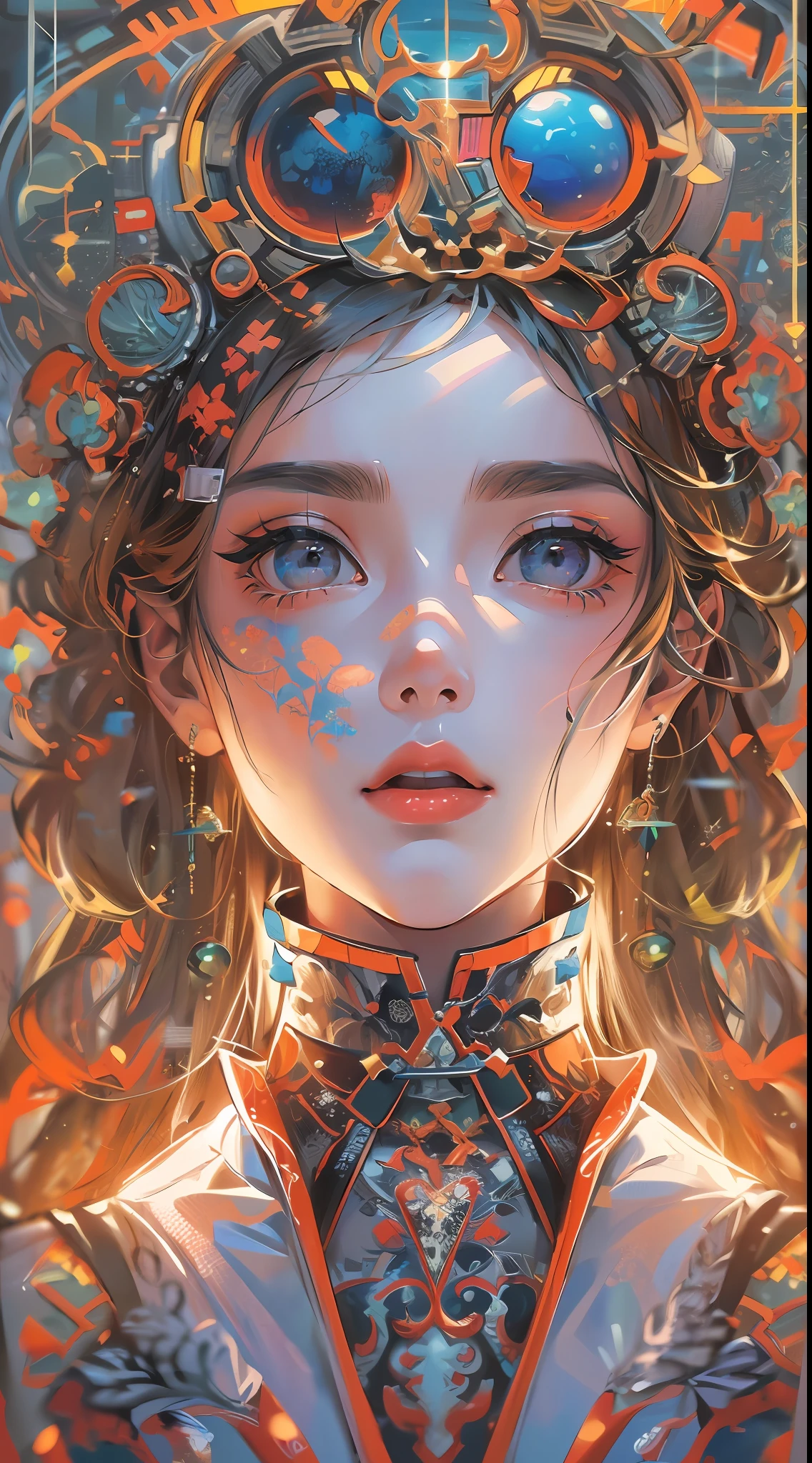 (absurdres, highres, ultra detailed), 1girl, solo, extremely detailed eyes, (official art, beautiful and aesthetic:1.2), (fractal art:1.3), colorful, highest detailed