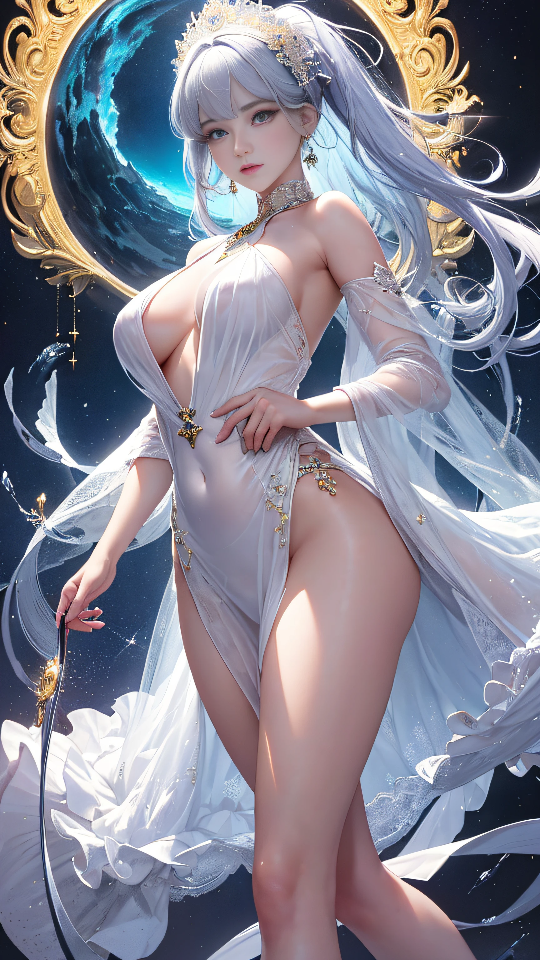 Super beautiful glowing eyes、Photorealsitic:1.4), (masterpiece, side lights, Exquisite beautiful eyes: 1.2), masterpiece*portlate, realisitic, 3D 顔, Luminous Eyes, Shiny hair, Glossy skin, 独奏, embarrassed from, (hason),