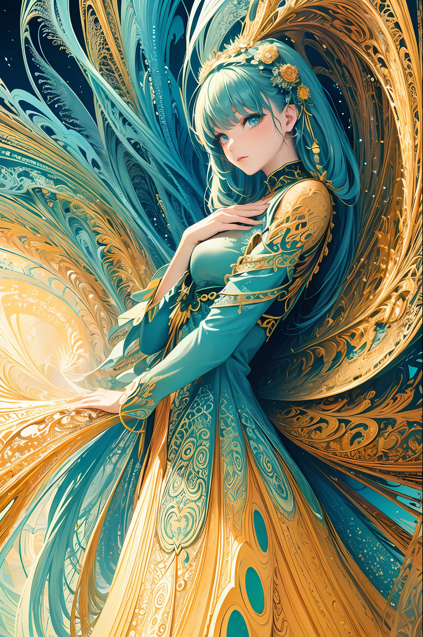 (masterpiece, top quality, best quality, official art, beautiful and aesthetic:1.2), (1girl), extreme detailed,(fractal art:1.3),colorful,highest detailed