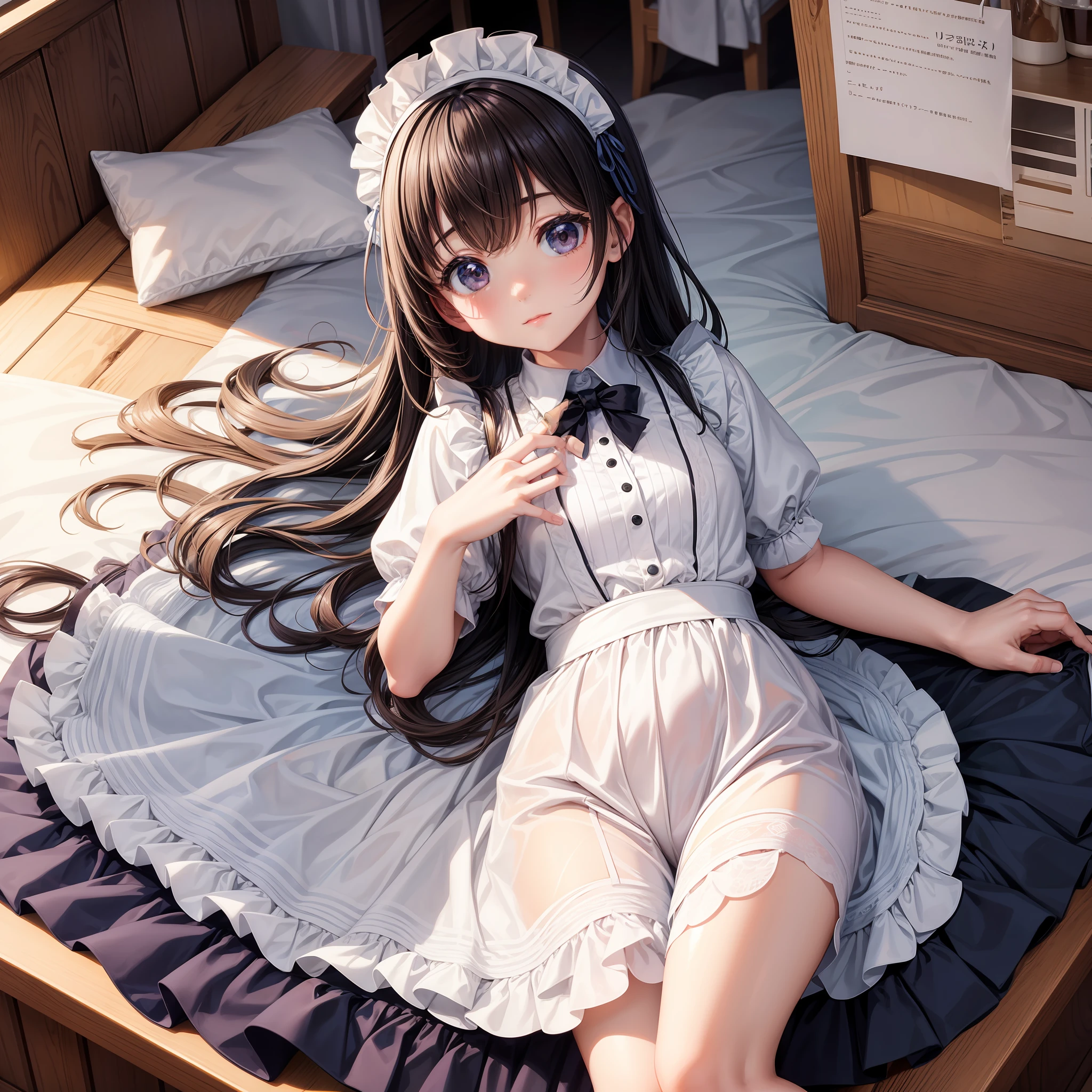 Cute little girl s top-quality masterpiece Normal five fingers Glossy hair Maid café clerk