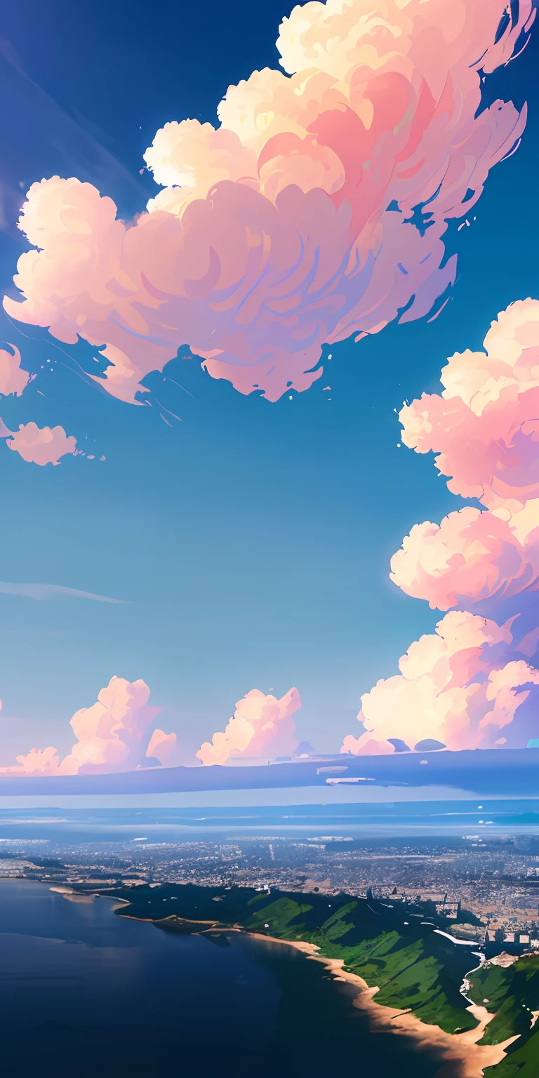masterpiece, top-quality, (extremely detailed CG unified 8k wallpaper) (top-quality), (The best illustrations), (best shade)、Super Meticulous, blue-sky、appearance々There are different types of clouds, Shape and size.