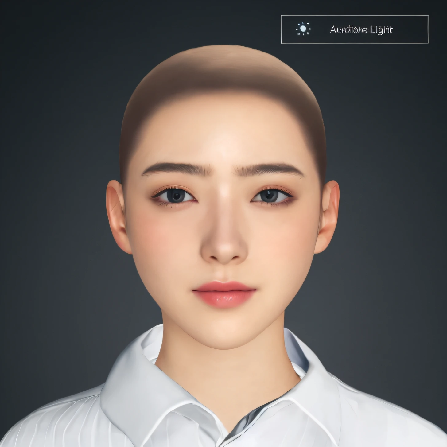 (detailed and realistic portrait of a girl with a clean face), (round eyes and long flutters hair shot outside),staring at camera,magical photography, dramatic lighting, photo realism, ultra-detailed,
 intimate portrait composition, (centered image composition),(close up shot:1.6),best quality,f/1. 8, 85mm,
(28years asian woman), black_hair,(black_eyes:1.2),(bangs),makeup,white_dress,
(hazy blue_sky_background)