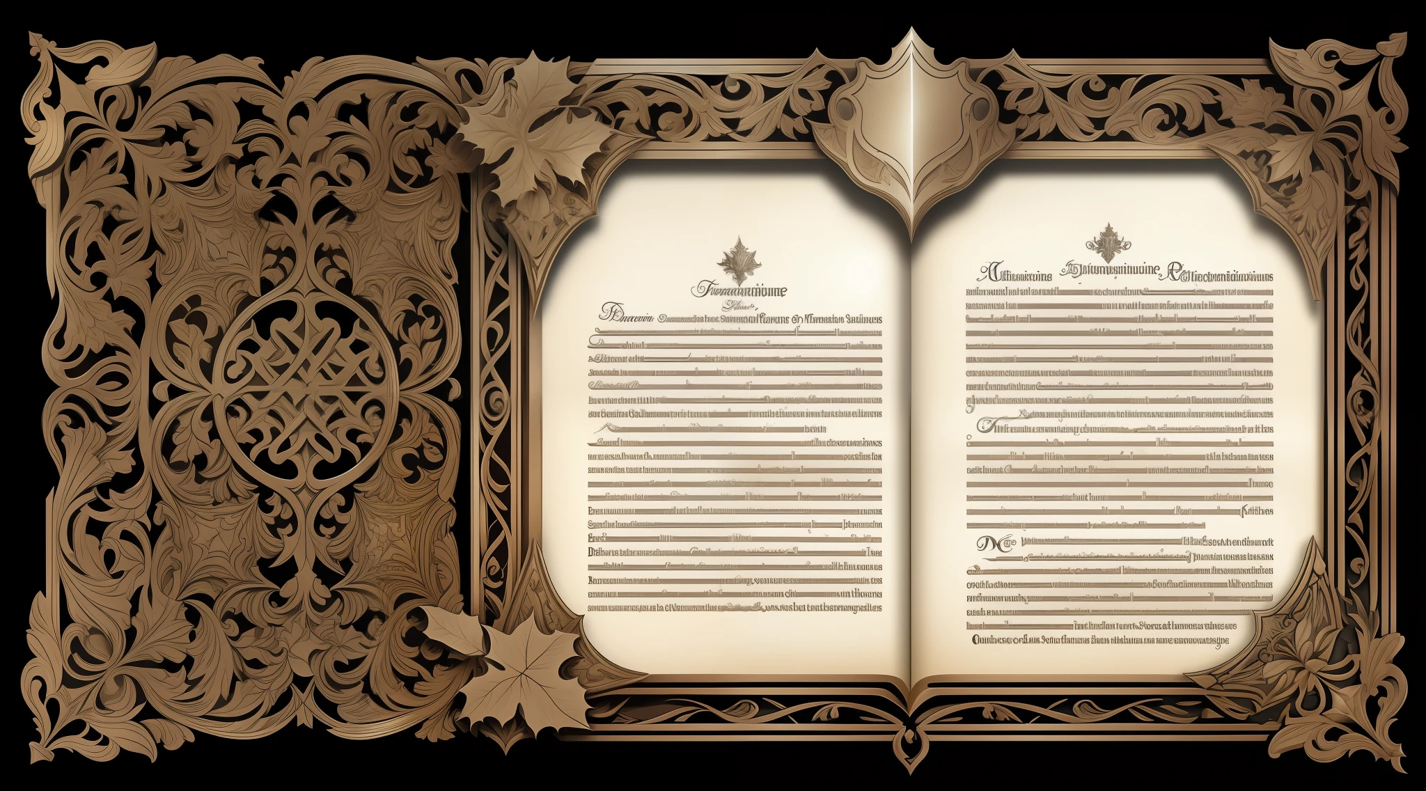 A game about the medieval Inquisition, inventory, on a black background, user interface for RPG, white bones, White letters, White Frame, White patterns, Baroque curls, Stylish inventory, anatomy, Horror, spikes, sharp edges, Realistic realism, User Interface, inventory, dialog box, menu, Carved frame, graphically, Contrast, Baroque design, Table, ribs, spine, leaves, ornament, antique parchment