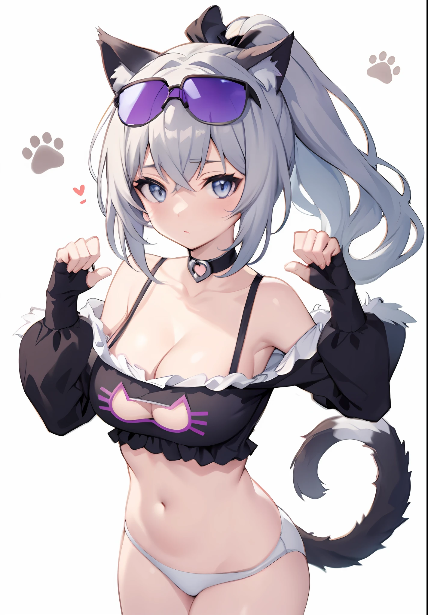 Anime girl posing for photo with cat ears and glasses, anime catgirl, cute anime catgirl, beautiful anime catgirl, Attractive cat girl, cat woman, anime girl with cat ears, Very beautiful anime cat girl, beautiful young catgirl, White Cat Girl, Cat girl, anime cat, very beautiful cute catgirl, seductive anime girls, neferpitou，Silver Wolf