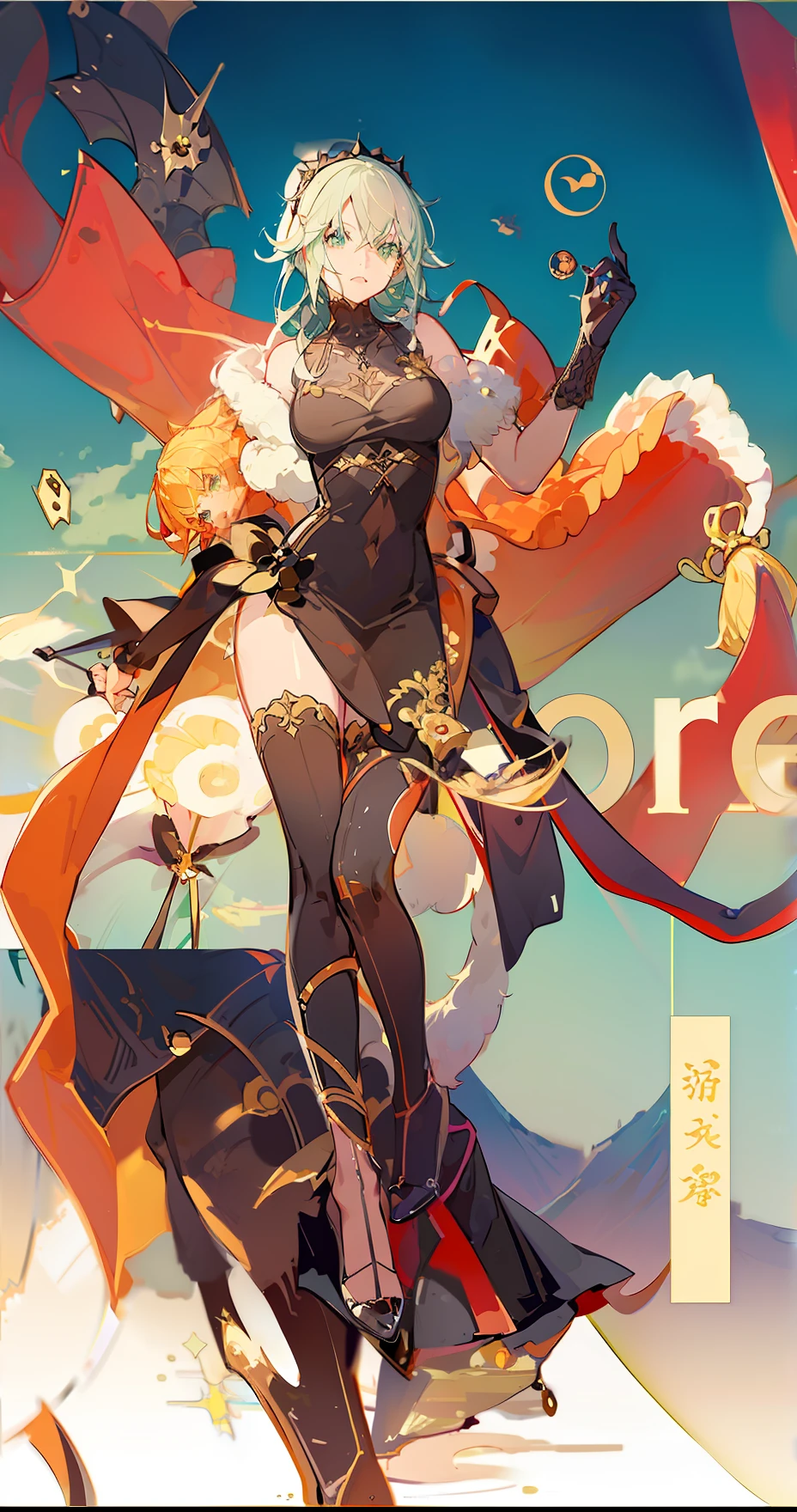 Anime characters in green dresses and gold dresses, Pisif, Middle metaverse, Anime goddess, cutecore, Pisif 3DCG, Pisif style, trending on artstation pixiv, An anime cover, Artistic cover, Digital art on Pisif , trending on cgstation, Guweiz in Pixiv ArtStation, Pisif Contest Champion