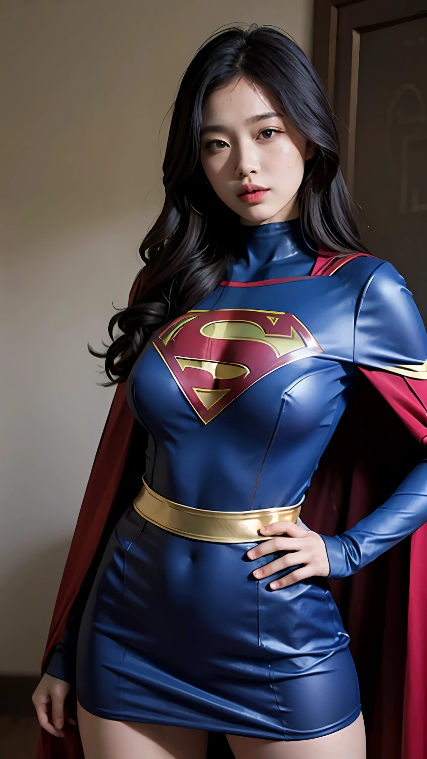 Woman body set big breasts, Supergirl costume dress