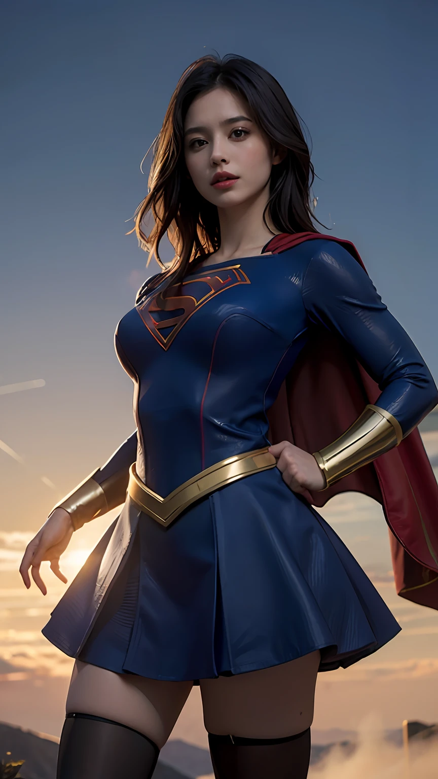 Woman body set big breasts, Supergirl costume dress