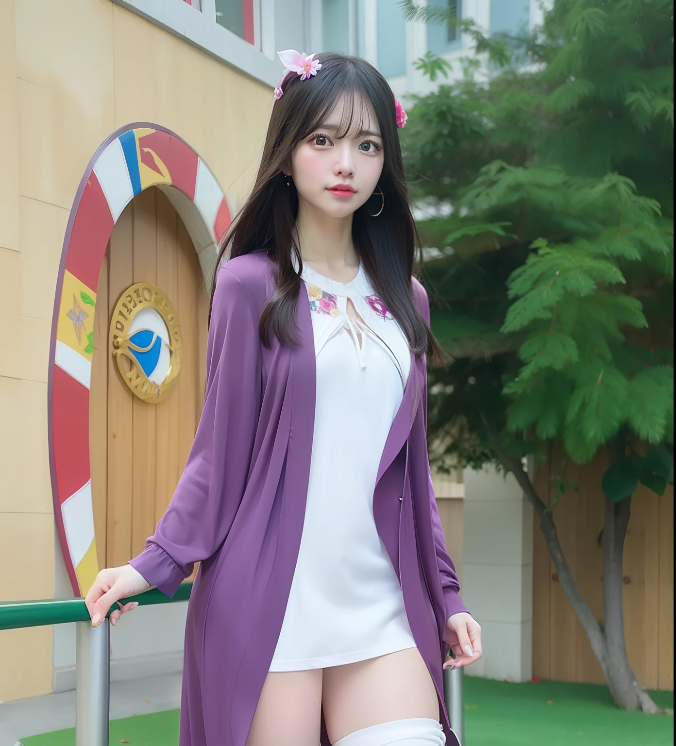 1 girl Nico robin, long hair,  realistic, ultra detail, 70mm lens