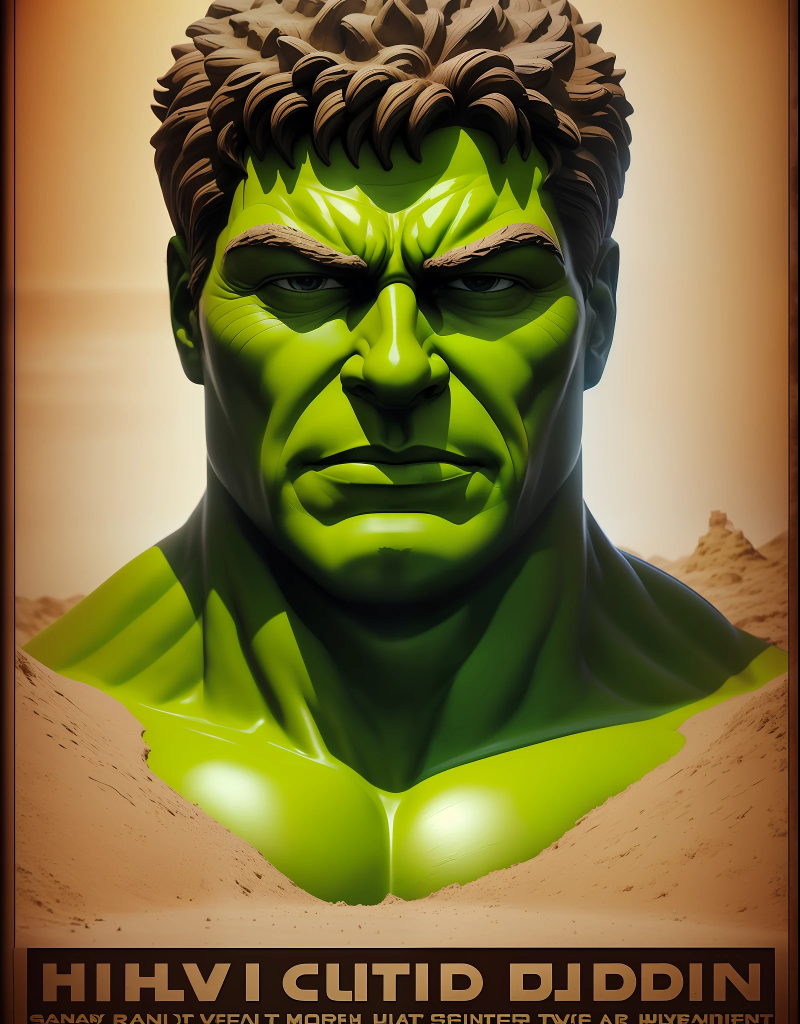 Hulk as Sand statue, vhs effect, (poster:1.6), poster on wall, nostalgia, movie poster, portrait, close up
(skin texture), intricately detailed, fine details, hyperdetailed, raytracing, subsurface scattering, diffused soft lighting, shallow depth of field, by (Oliver Wetter)