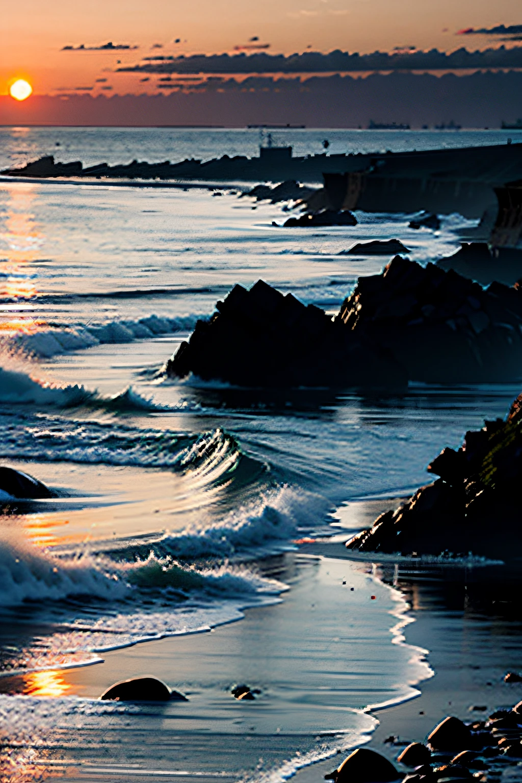 Wallpapers,Kizi,growth,high detal,sea beach,the setting sun