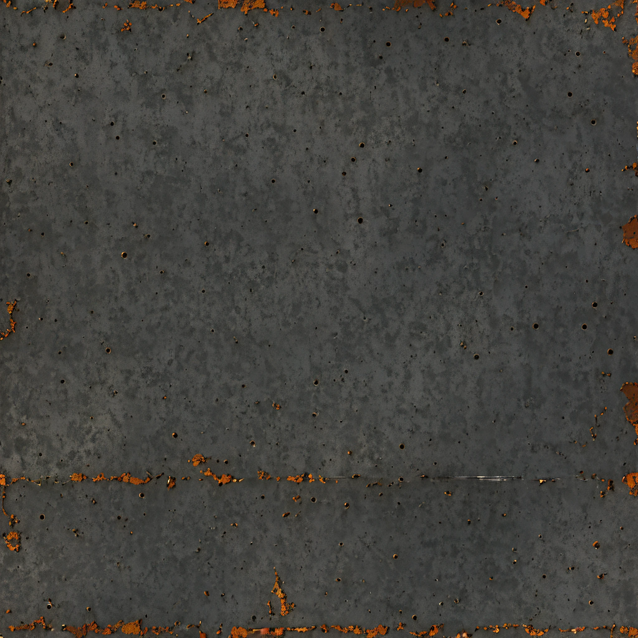 Solid sheet of rusty metal, Seamless rusty metal texture with veins on top, Without screws, No rivets, Crumpled sheet of metal, Damaged metal