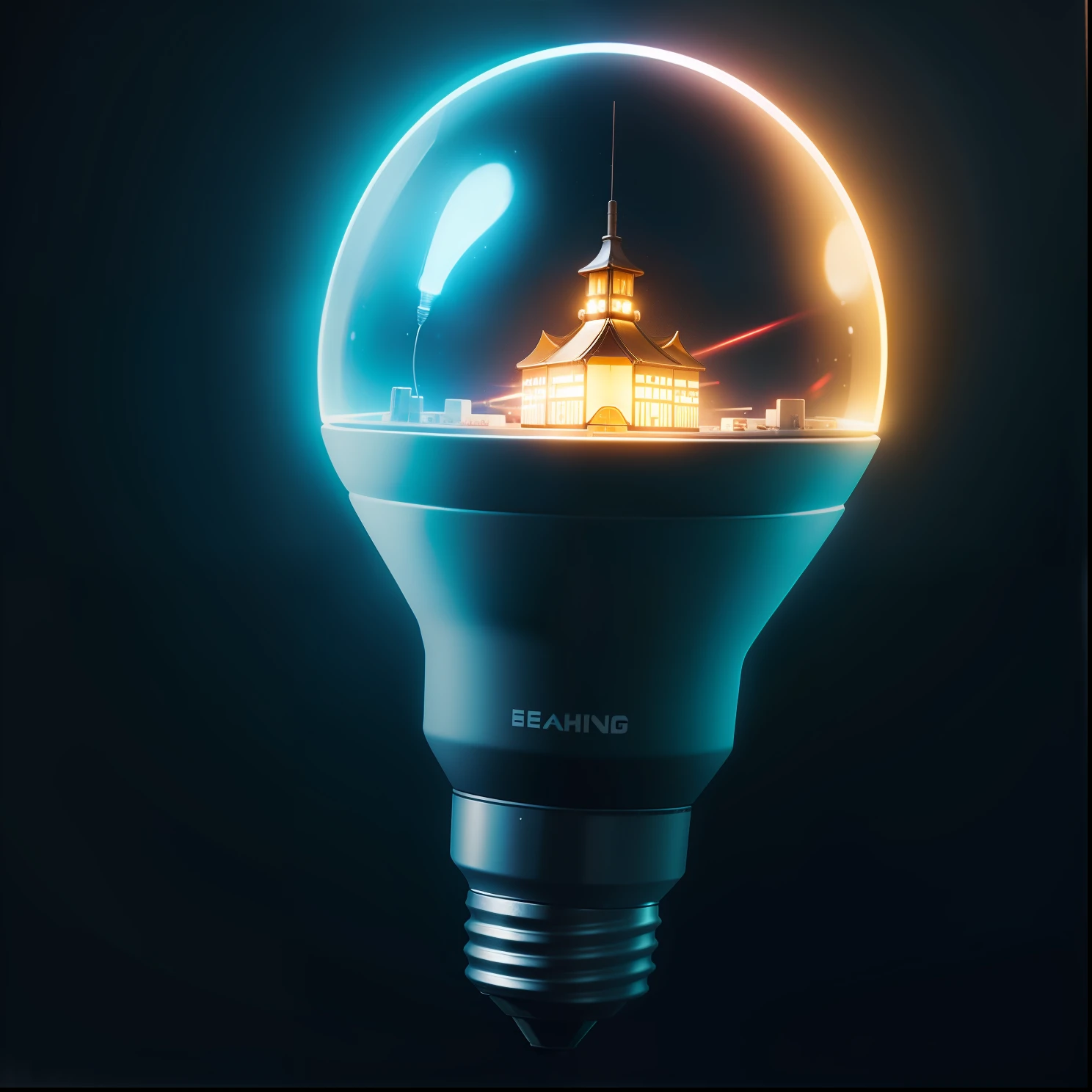 Change to background LED bulb ighting building background product photography