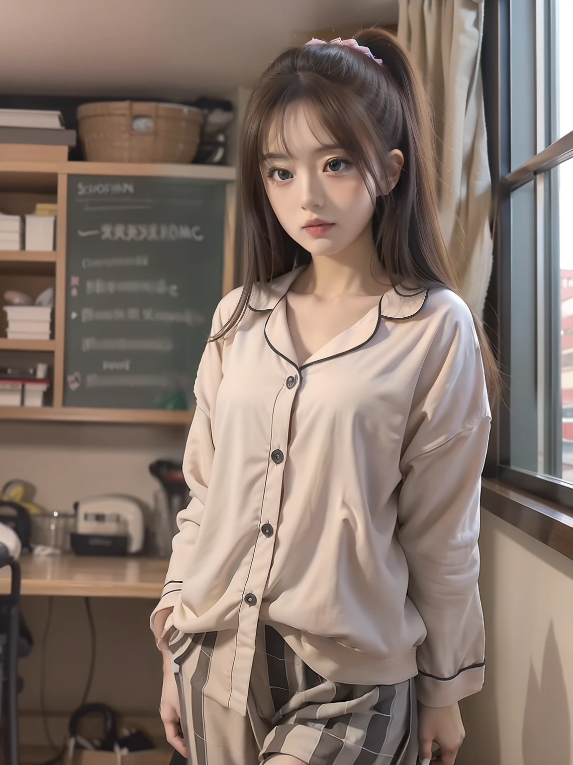 (8K, Best Quality, Masterpiece: 1.2), Realistic, Ultra High Resolution, Intricate Details, 1 Girl, Beautiful Face, Pajamas, Upper Body, Standing, Wide Angle Lens, Surreal Schoolgirl, Surreal Schoolgirl, Realistic Anime 3 D Style,, Smooth Anime CG Art, 3 D Anime Realistic, Beautiful Anime High School Girls, Realistic Anime, Realistic Young Anime Girl (8K, Best Quality, Masterpiece: 1.2) Sakimichan HDRI, Pajamas, Lace