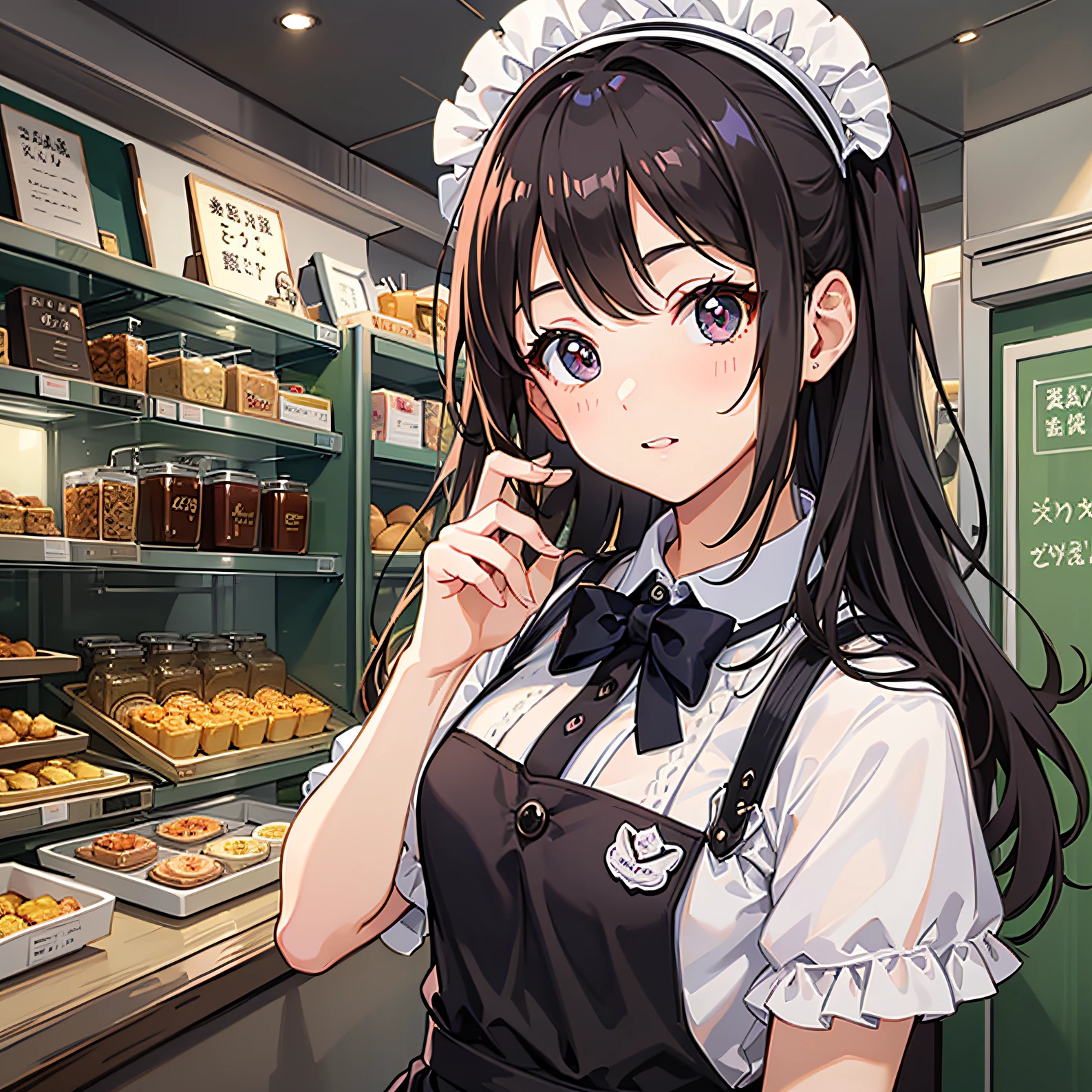 Cute  s　top-quality　​masterpiece　Normal five fingers　Glossy hair Maid café clerk