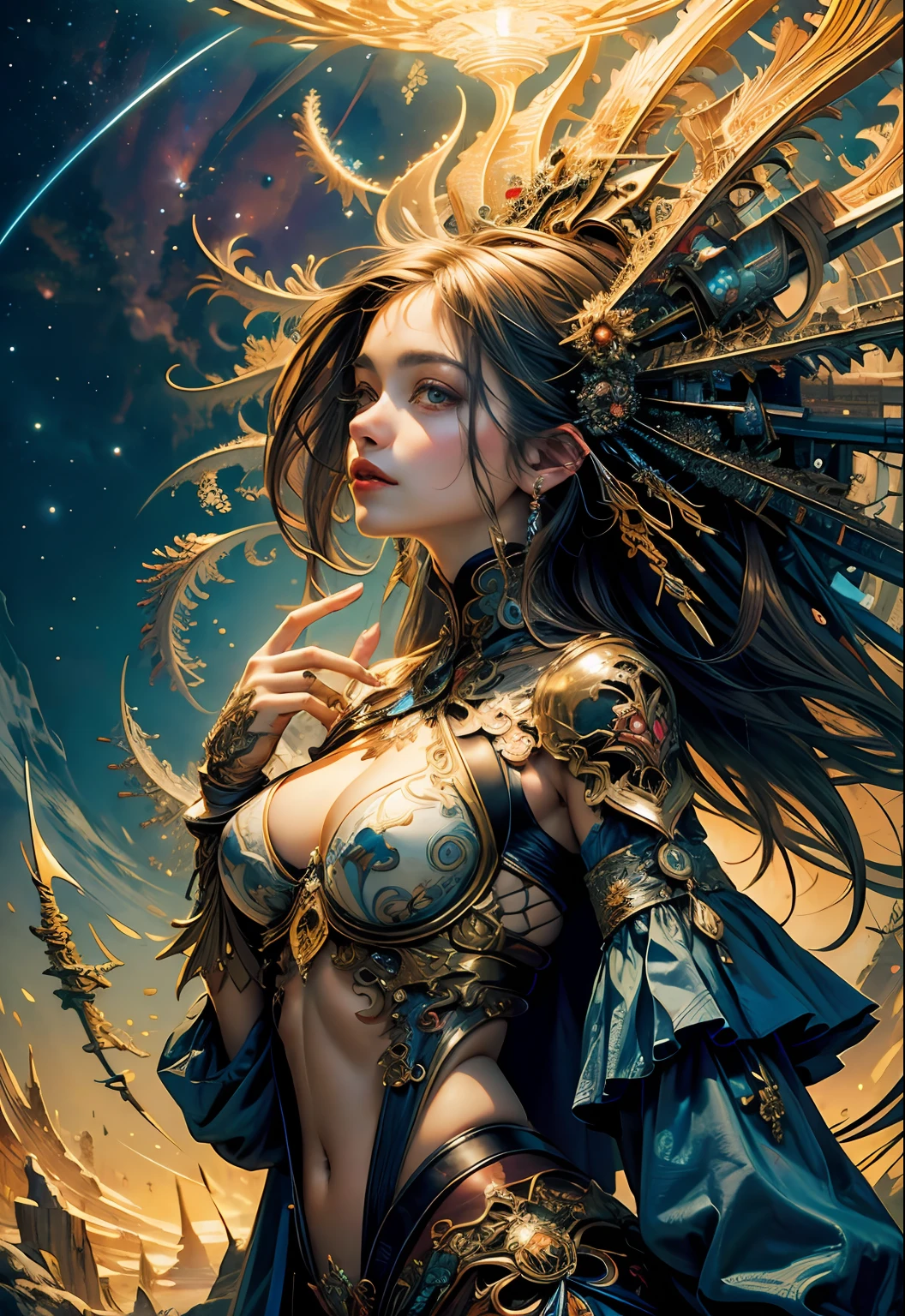 (masterpiece, top quality, best quality, official art, beautiful and aesthetic:1.2), (1girl), extreme detailed,(fractal art:1.3),colorful,highest detailed