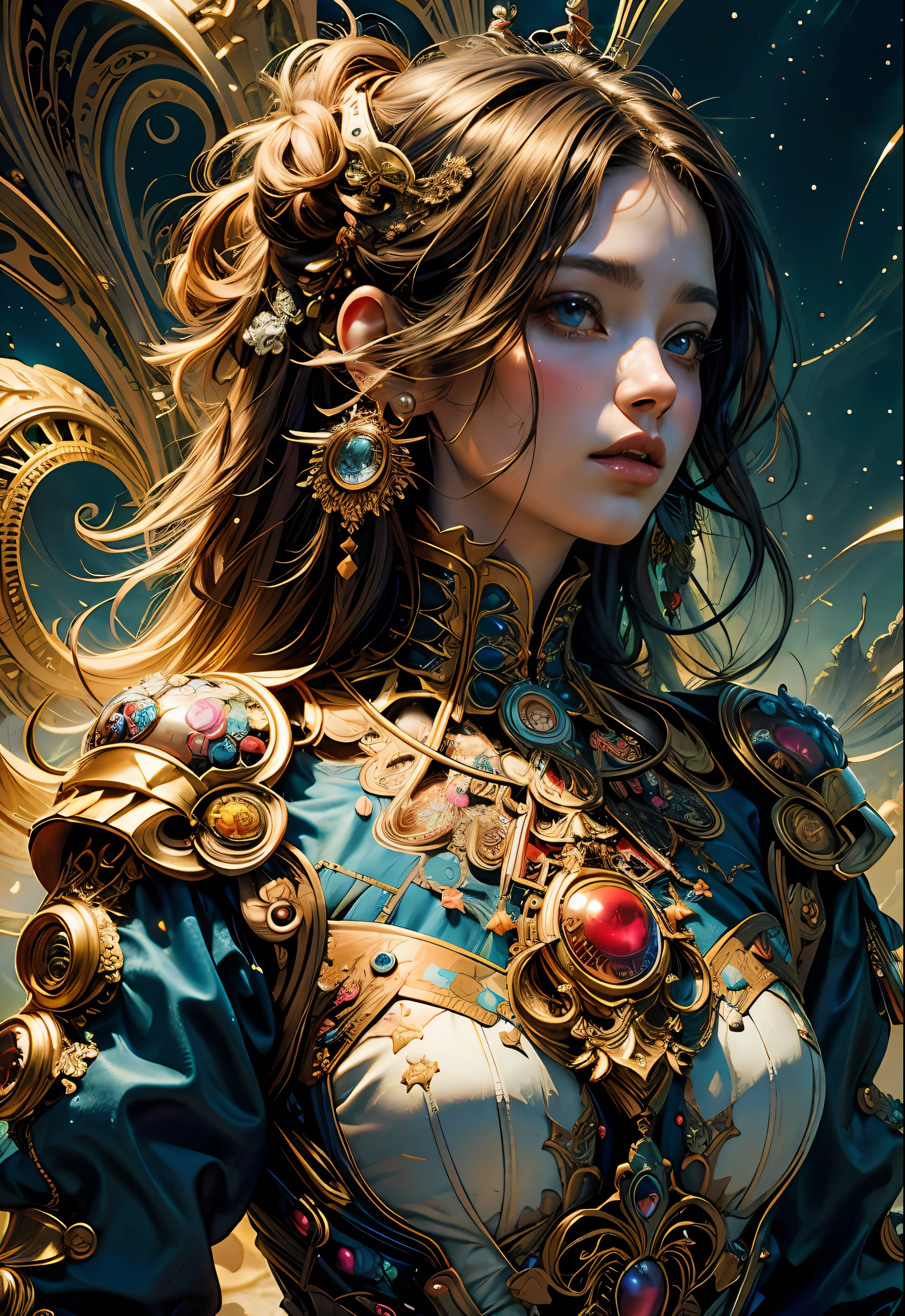 (masterpiece, top quality, best quality, official art, beautiful and aesthetic:1.2), (1girl), extreme detailed,(fractal art:1.3),colorful,highest detailed