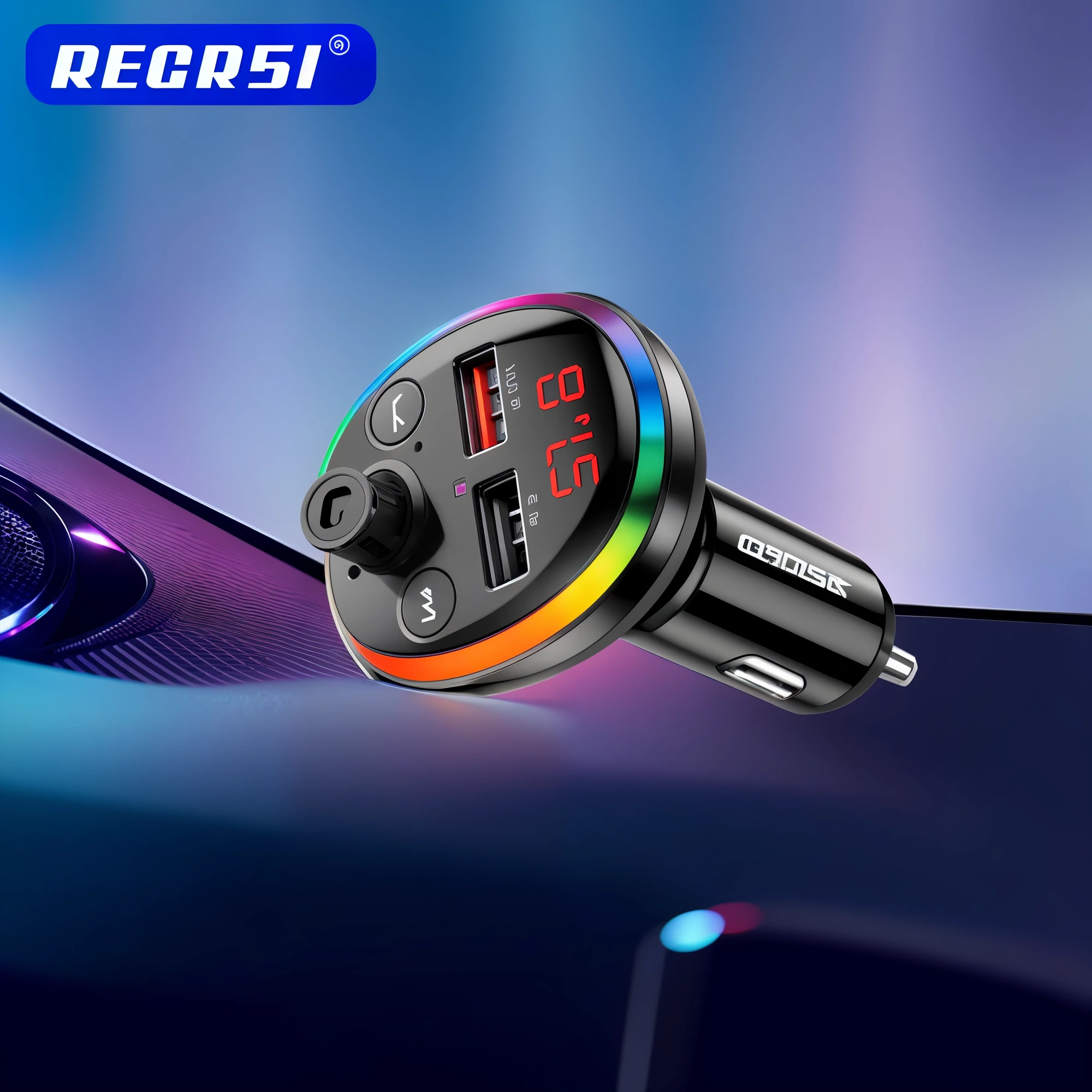 Close-up of car charger with digital display, 5D, 5 d, Album art, album, 4l, 9K, 6k, 1 8 0 0 dpi, 9 k, 4 ), album photo, RGB, 8K of n 9, new design, 8K, 8 k'', 2 colours, 1 2 0 0 dpi