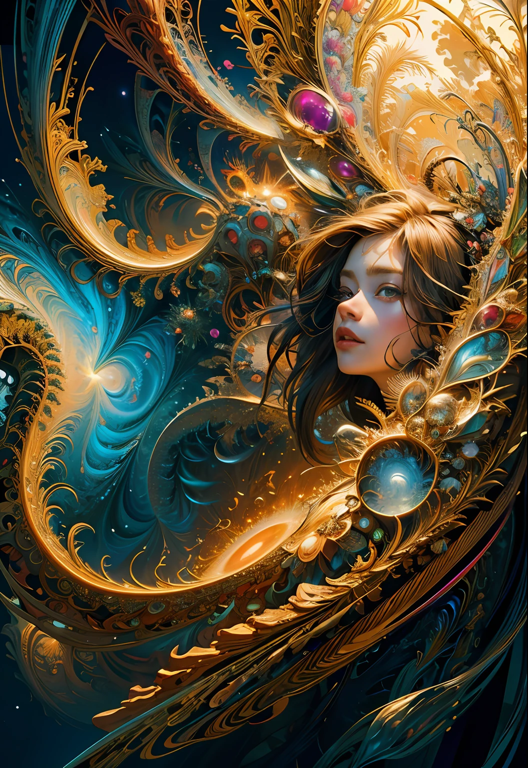 (masterpiece, top quality, best quality, official art, beautiful and aesthetic:1.2), (1girl), extreme detailed,(fractal art:1.3),colorful,highest detailed
