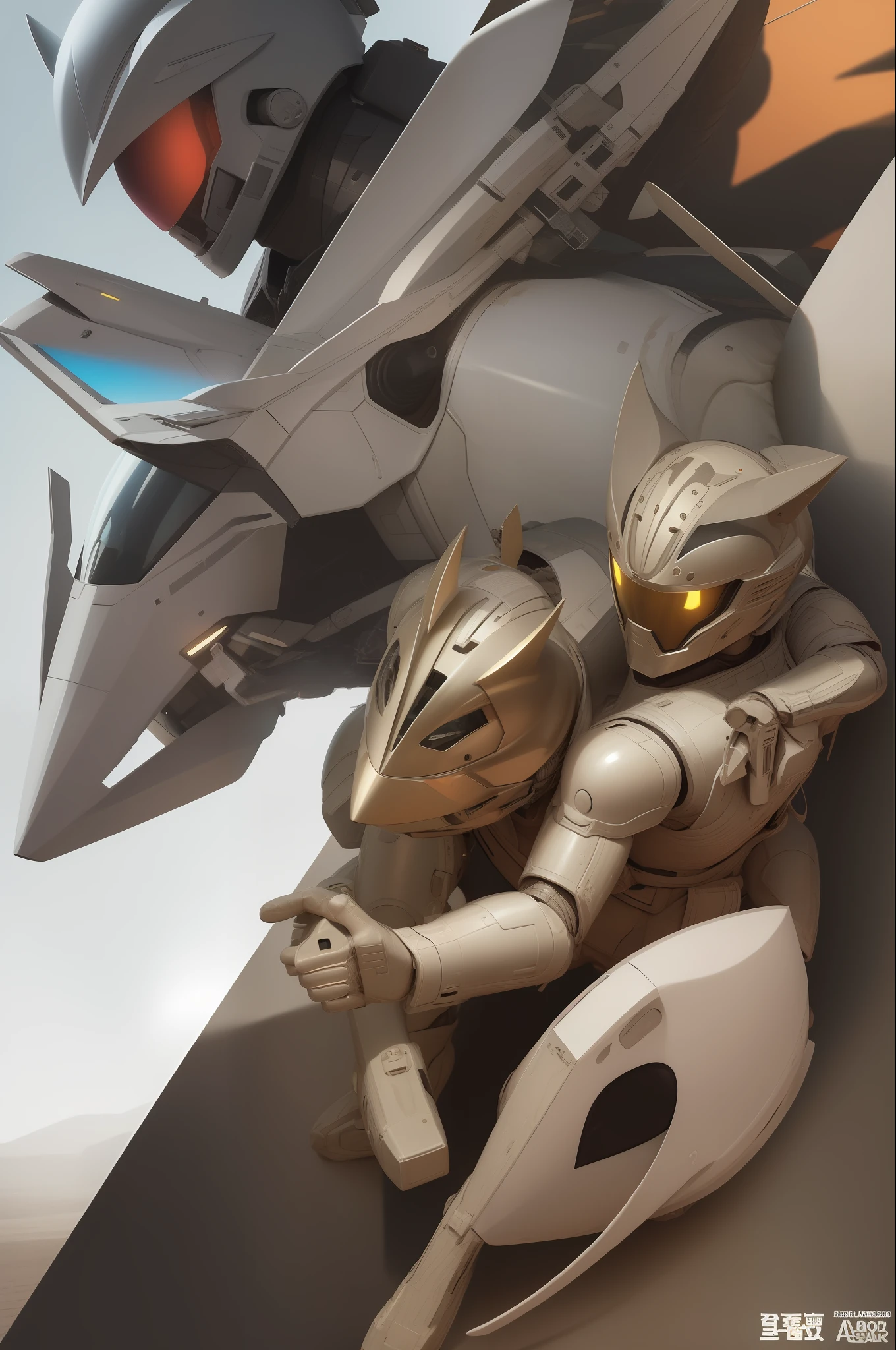top-quality, ​masterpiece, Cat human,Have a helmet,battle garments,Jet aircraft in the background,Self-Defense Force recruitment poster,