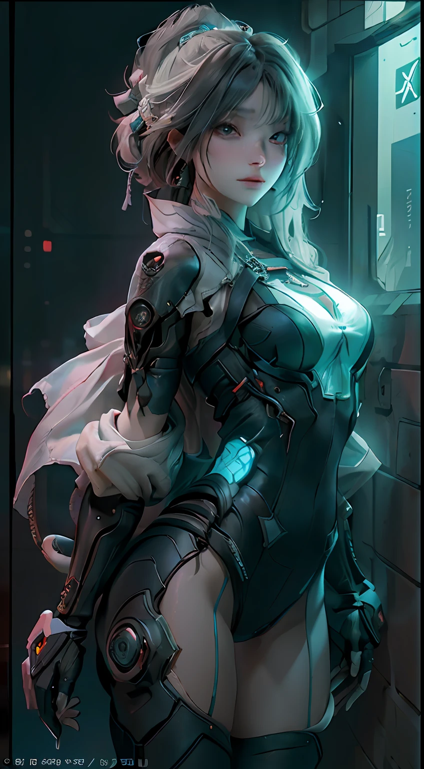 ((best qualtiy)), ((tmasterpiece)), (the detail:1.4), 3D, Beautiful cyberpunk female figure,hdr(HighDynamicRange),Ray traching,NVIDIA RTX,Hyper-Resolution,Unreal 5,Subsurface scattering、PBR Texture、depth of fields、maximum definition and sharpness、Many-Layer Textures、Albedo e mapas Speculares、Surface coloring、perfectly proportions、rendering by octane、Two-colored light、largeaperture、Low ISO、White balance、the rule of thirds、8K raw data、The dragon hovers behind it