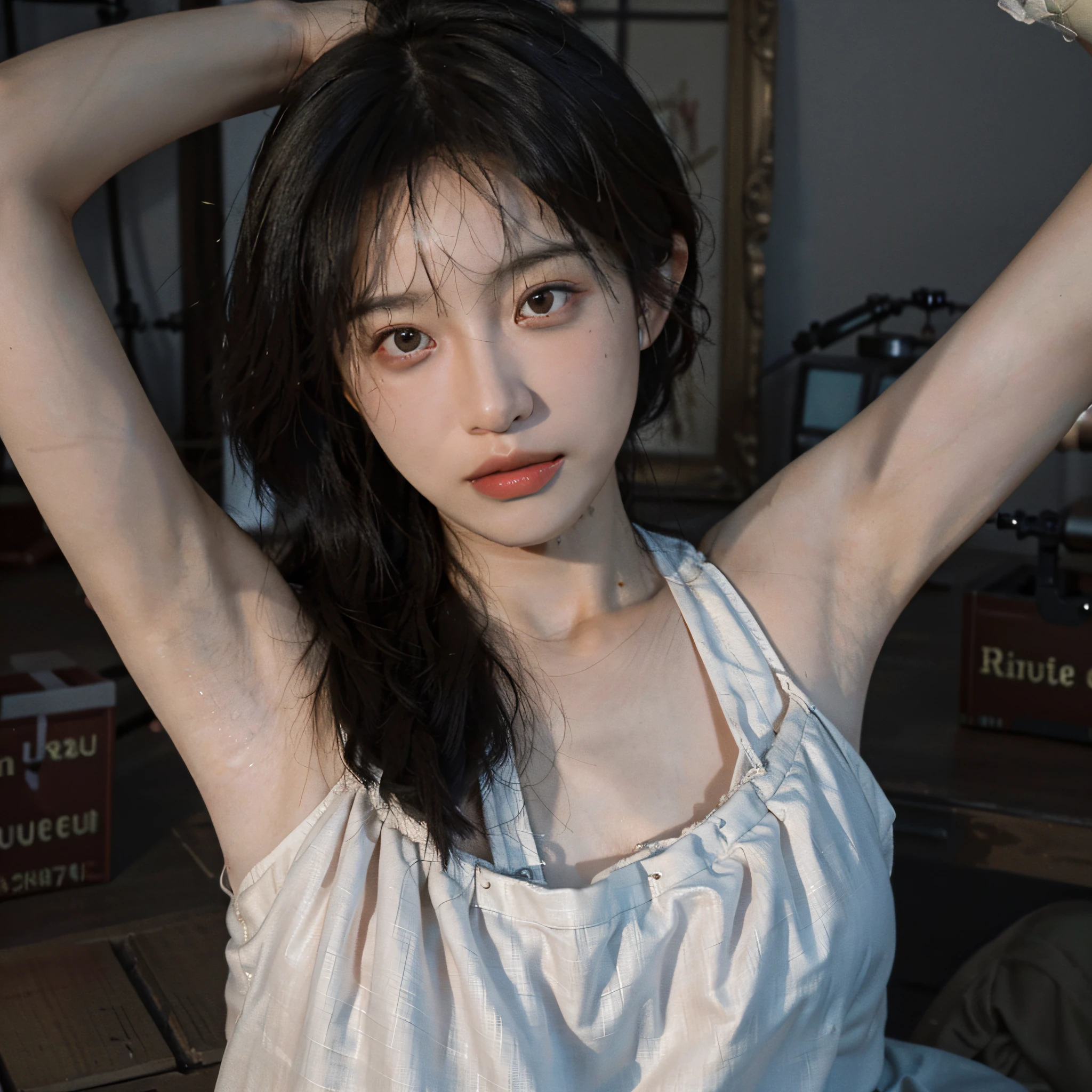 8K,Best quality, masterpiece, ultra high res, (photorealistic:1.4), raw photo, (Authentic skin texture:1.3), (film grain:1.3), (selfie angle),1girl,beautiful detailed eyes and face,masterpiece, best quality,close-up,upper bod,