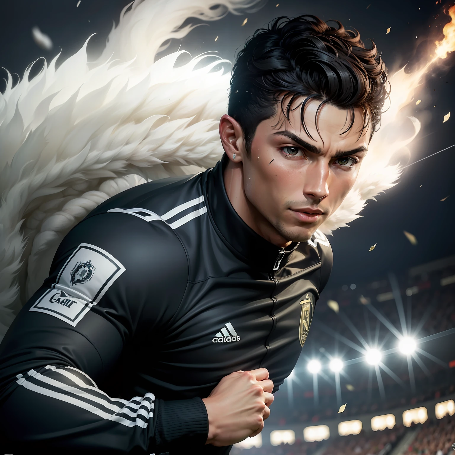 Cristiano Ronaldo, with its strength and precision, fires powerful shots towards goal.