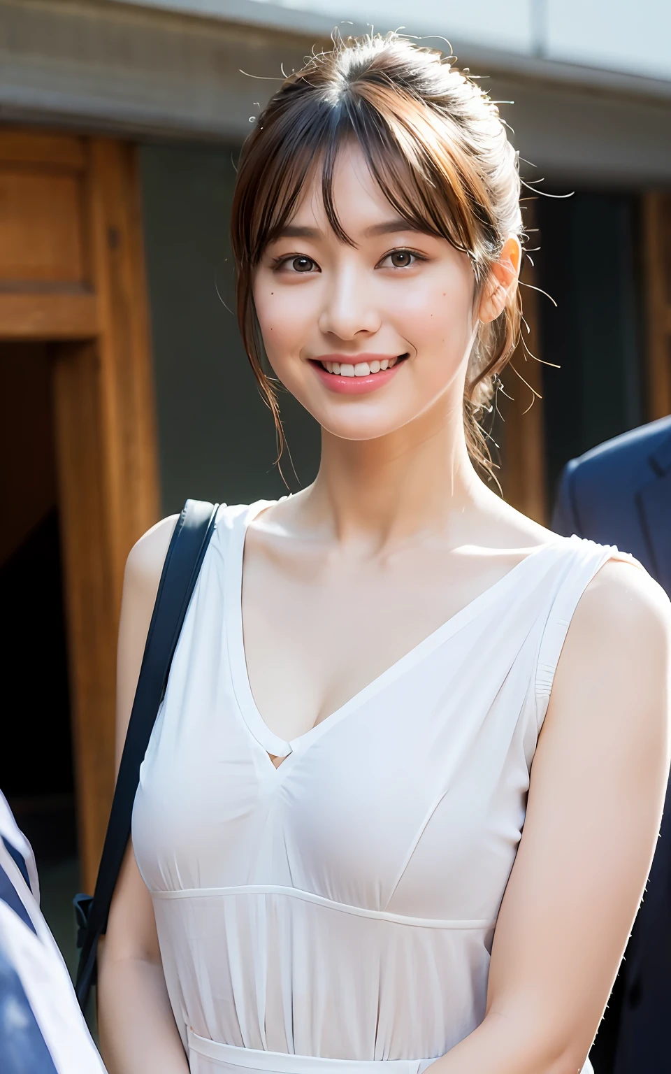 no-bra、The dough is thin、You can see the skin of the scalp、Areola is faintly visible through