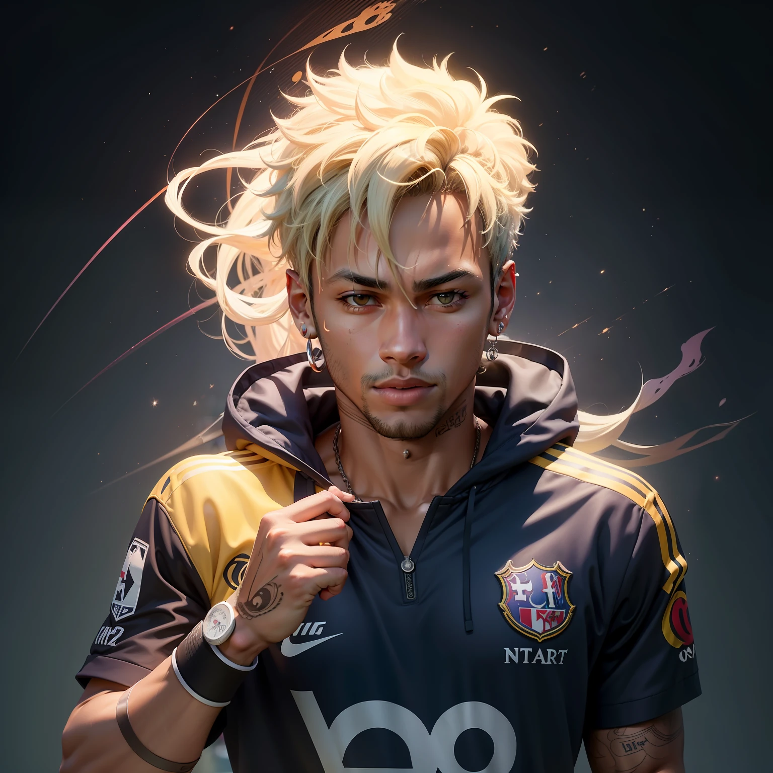 Neymar Jr., com sua criatividade e destreza, makes magical moves that delight viewers. Each player is portrayed in stunning detail, expressing his passion for the game and his undeniable talent. Neste NFT art, a energia do futebol se torna imortalizada, allowing fans to enjoy and collect a unique digital artwork that celebrates the stars of the world's most beloved sport.”