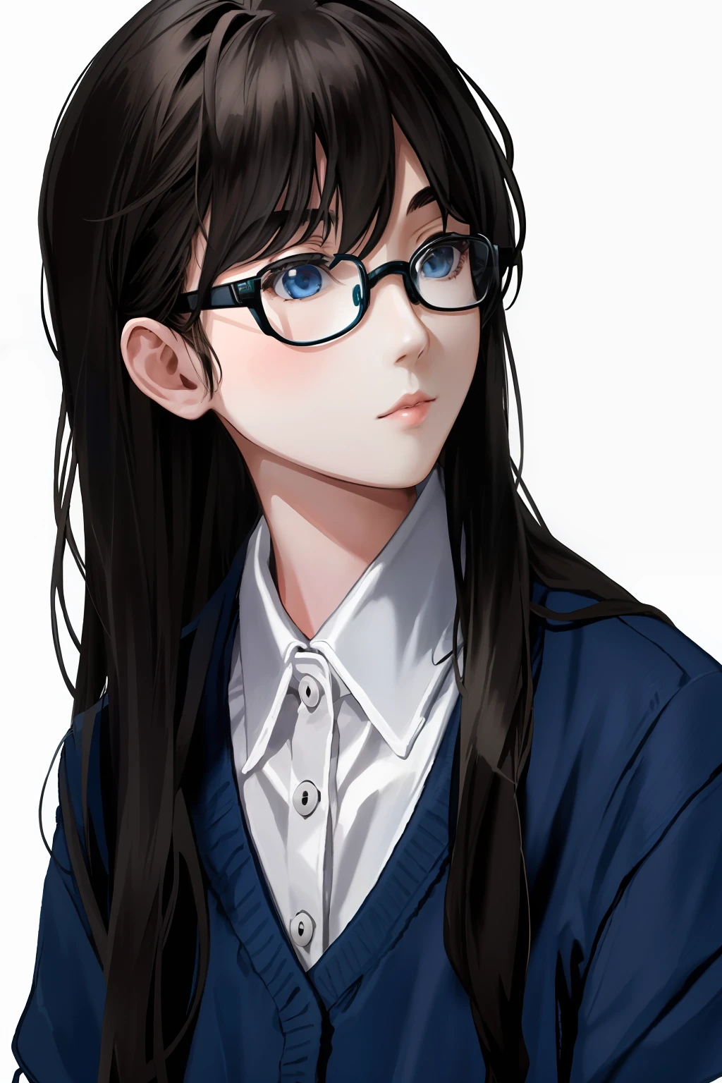 Girl with glasses。With