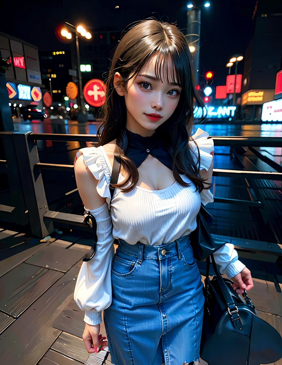 dressed casually、Clothes with emphasis on the chest、Pie slash