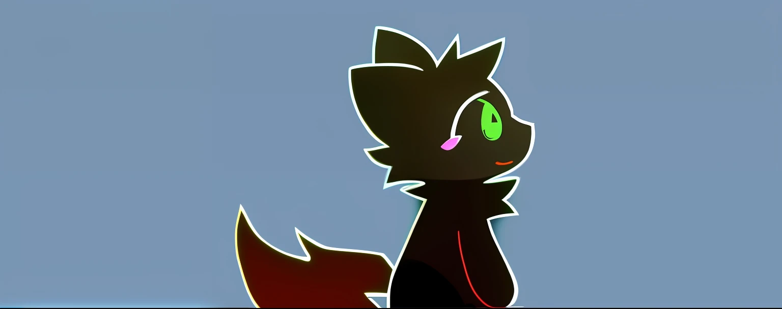 A painting of a cat with a tail and a tail, professional furry drawing, Simple lines of art, drawn in microsoft paint, linear art, fursona!!!!, furaffinity fursona, thick lineart, Animate, simple shading, style of cute pokemon, stylised fox - like appearance, Line art!!, outline art, ms paint drawing