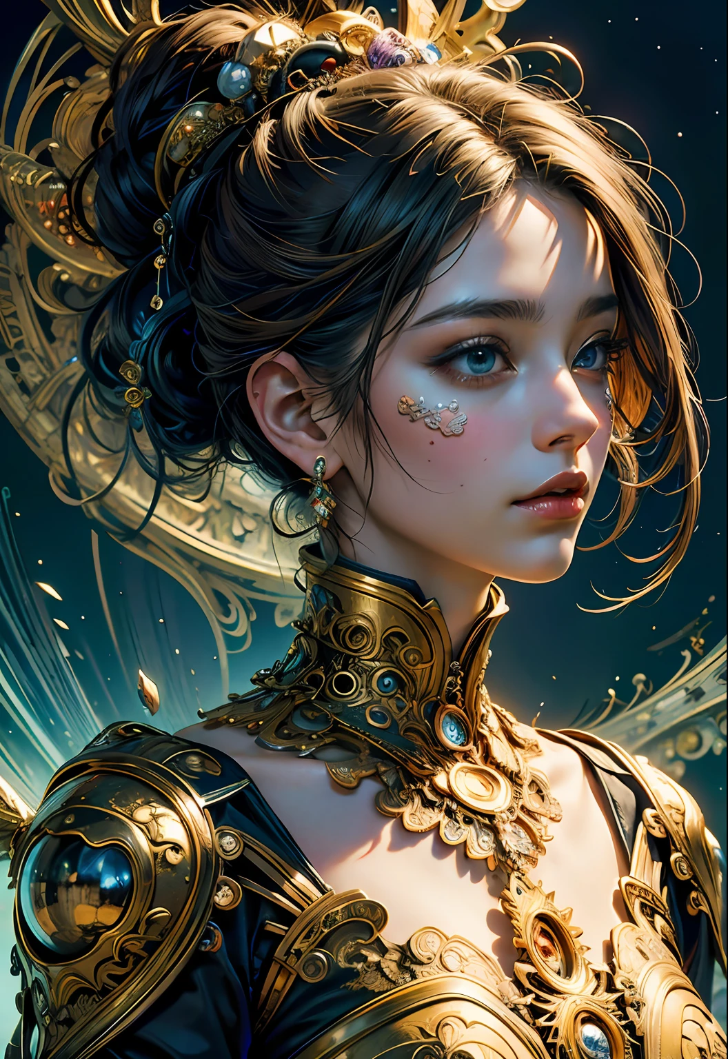 (masterpiece, top quality, best quality, official art, beautiful and aesthetic:1.2), (1girl), extreme detailed,(fractal art:1.3),colorful,highest detailed