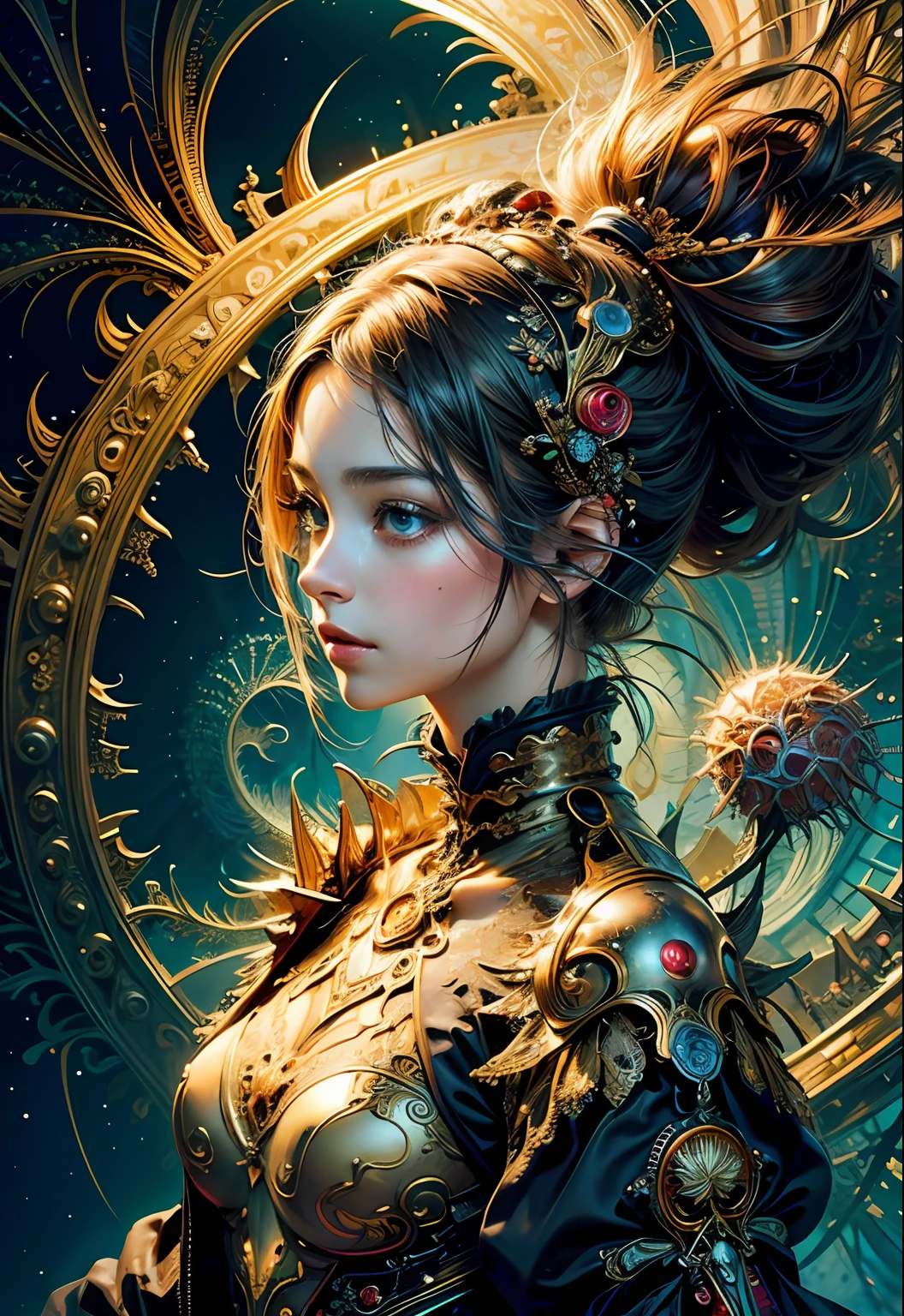 (masterpiece, top quality, best quality, official art, beautiful and aesthetic:1.2), (1girl), extreme detailed,(fractal art:1.3),colorful,highest detailed