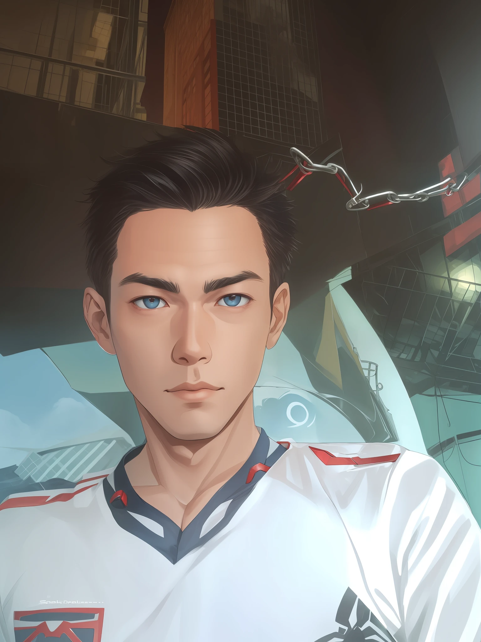 (((full body of male supspr))), (((four red metal legs))), (((silver bracelets))), (((sharp fingers))), a spider - man in a red and black suit sitting on the edge of the building, 8k, unreal engine, octane render, by seunghee lee, Jang Tae-Hwan, Chocofing R, seungho lee, trending on pixiv, fanbox, skeb, masterpiece, smooth soft skin, big dreamy eyes, beautiful intricate colored hair, symmetrical, anime wide eyes, soft lighting, concept art, digital painting,