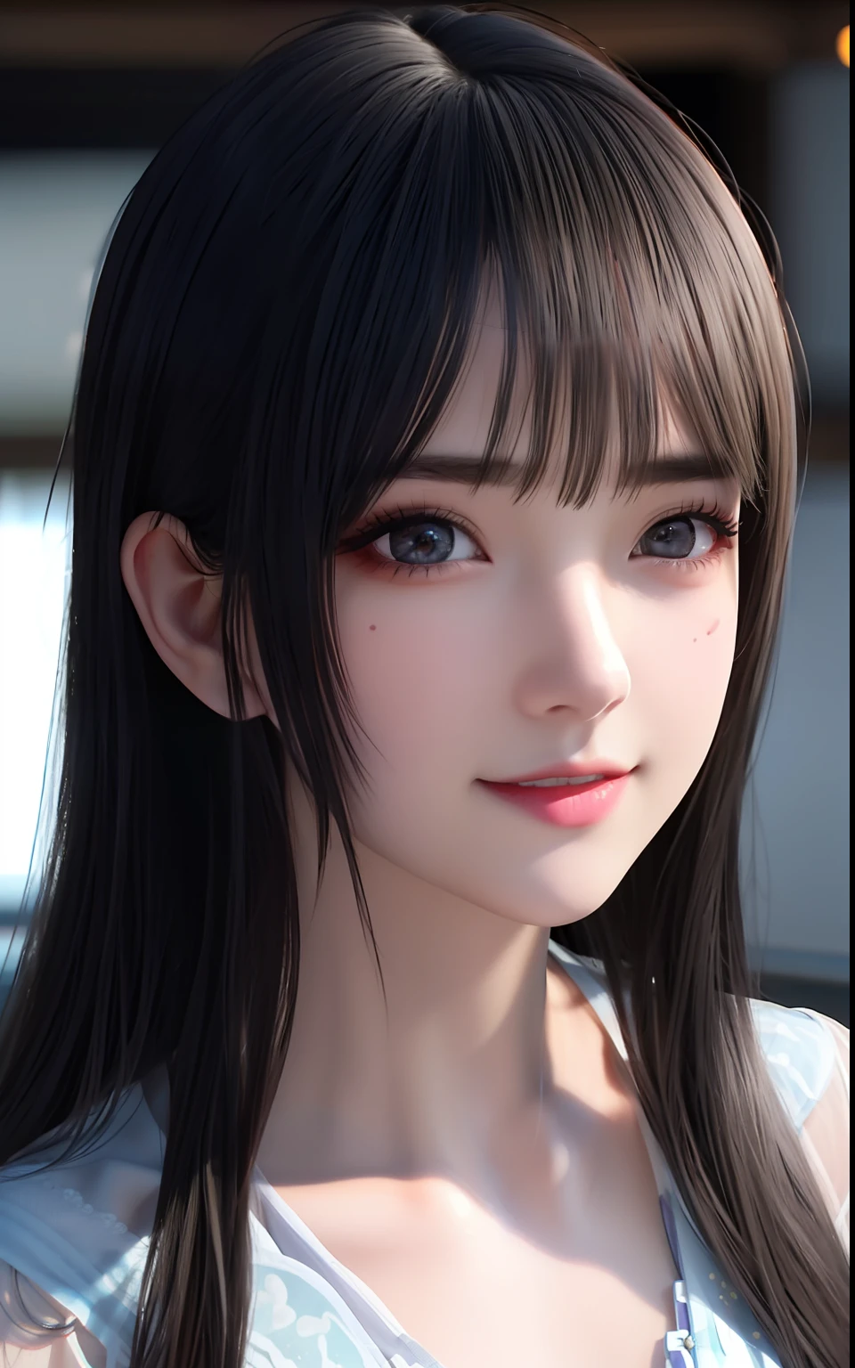 ulzzang -6500-v1.1, (Photorealsitic:1.4), animesque、anime styled、ssmile、portraitures、Beautiful, Moist eyes like clear glass、Beautiful detailed woman, extremely detailed eye and face, Beautiful detailed eyes, silber hair、huge filesize, ultra-detailliert, hight resolution, ighly detailed, top-quality, masterpiece, illustratio, ighly detailed, nffsw, unification, 8k wallpaper, splendid, finely detail, masterpiece, top-quality, Highly detailed ticker uniform 8K wallpaper, Light on the Face、电影灯光、19-year-old girl