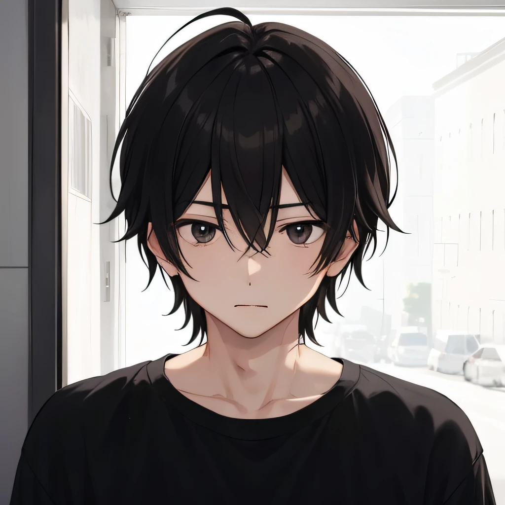 1 male、A dark-haired、Black eyes、Depression