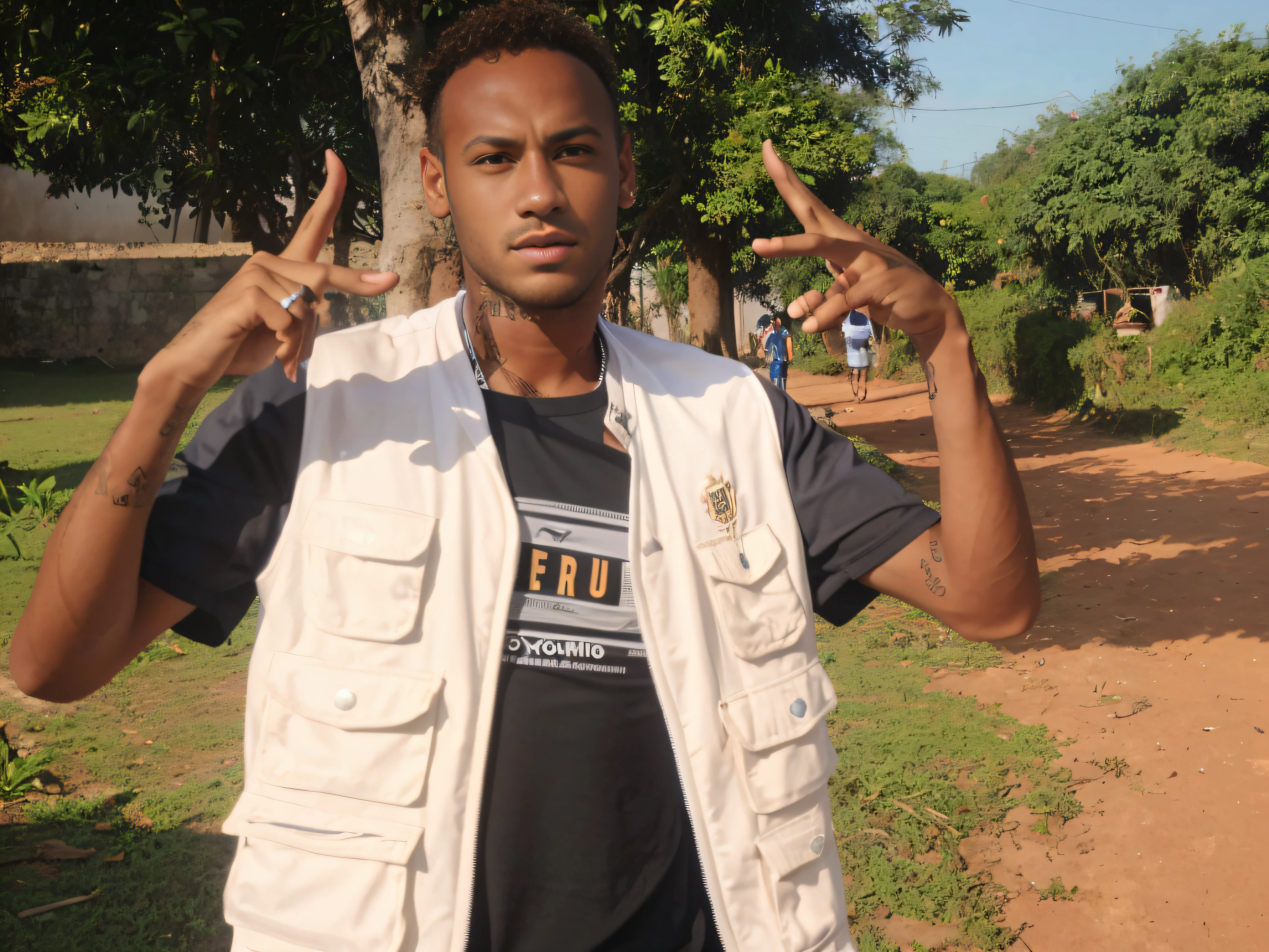 uma foto profisional dsrl, do neymar usando um terno , sentado numa poltrona, com em seu rosto,com cabelo branco e longo