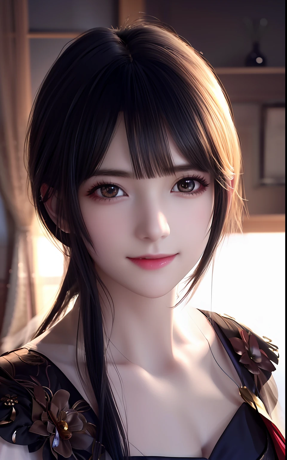 silber hair、ulzzang -6500-v1.1, (Photorealsitic:1.4), animesque、anime styled、ssmile、portraitures、Beautiful, Moist eyes like clear glass、Beautiful detailed woman, extremely detailed eye and face, Beautiful detailed eyes,huge filesize, ultra-detailliert, hight resolution, ighly detailed, top-quality, masterpiece, illustratio, ighly detailed, nffsw, unification, 8k wallpaper, splendid, finely detail, masterpiece, top-quality, Highly detailed ticker uniform 8K wallpaper, Light on the Face、电影灯光、18Year old girl