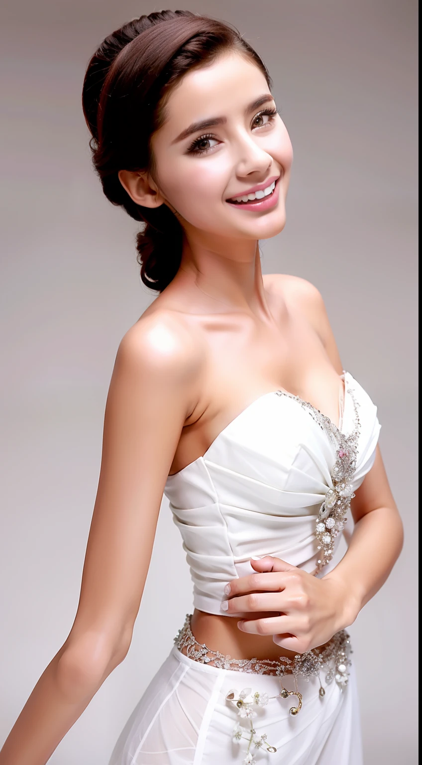 Fashion model 18 years old [[[[closeup cleavage]]]], [[[[boobgasm]]]], [[[[coll]]]], [[[[bshoulders]]]], perfect  eyes, Perfect iris，Perfect lips，perfect teeth，Perfect skin，Soft front light，hdr，Movie girl，Casual，long whitr hair，The background is indoors，Flowers in the background（pastel colour：1.2）