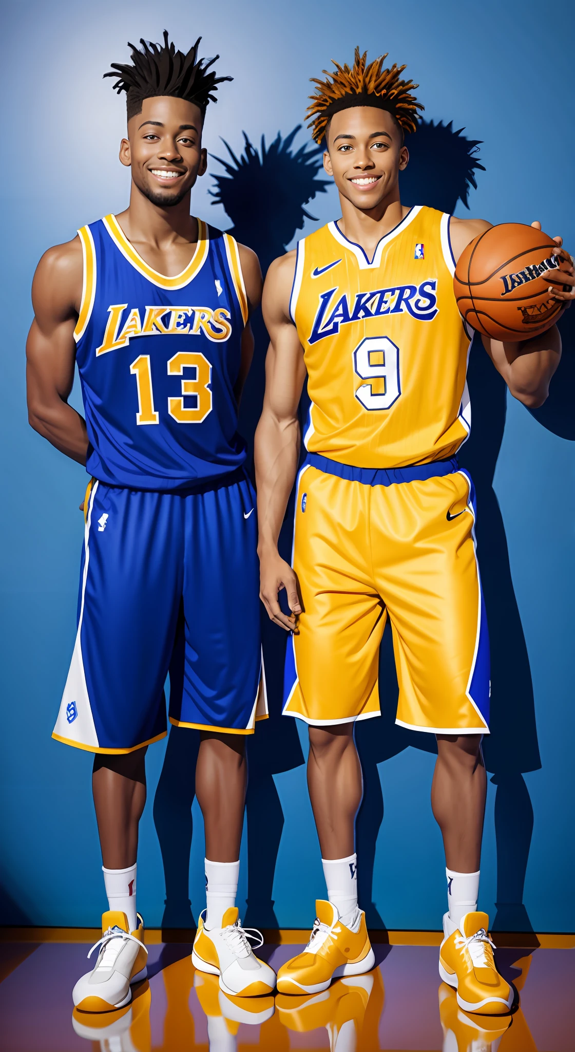 Two young handsome guys,High-top basketball shoes,Seductive feet,random costume,Random competitions,Random country,Random skin color