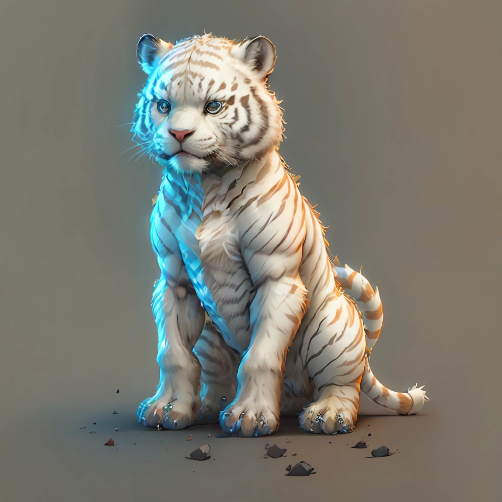 the white tiger，The background is bright，adolable，fantasy，complexdetails，Pubic area is clear，brightly，k hd，32k zodiac signs