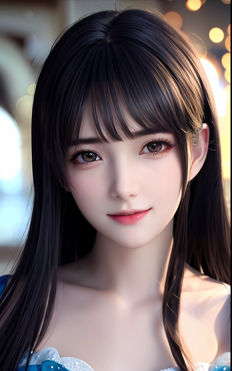 silber hair、ulzzang -6500-v1.1, (Photorealsitic:1.4), animesque、anime styled、ssmile、portraitures、Beautiful, Moist eyes like clear glass、Beautiful detailed woman, extremely detailed eye and face, Beautiful detailed eyes,huge filesize, ultra-detailliert, hight resolution, ighly detailed, top-quality, ​masterpiece, illustratio, ighly detailed, nffsw, unification, 8k wallpaper, splendid, finely detail, ​masterpiece, top-quality, Highly detailed ticker uniform 8K wallpaper, Light on the Face、电影灯光、