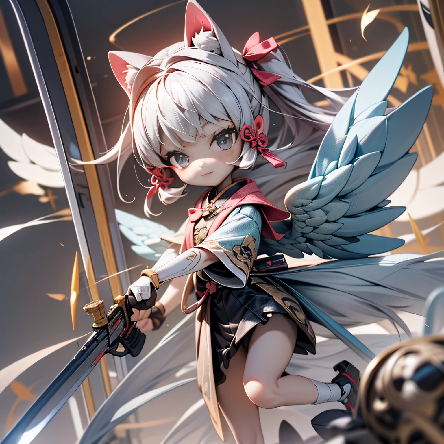 "(Mega Mini, The body is steel to the highest extent...., Metal, chibi, The legs are steel at the highest level...., Metal, blink, The wings are steel at the highest level...., Metal, My favorite cat ears, The gun is the highest level of metal steel...., Beam Katana)"