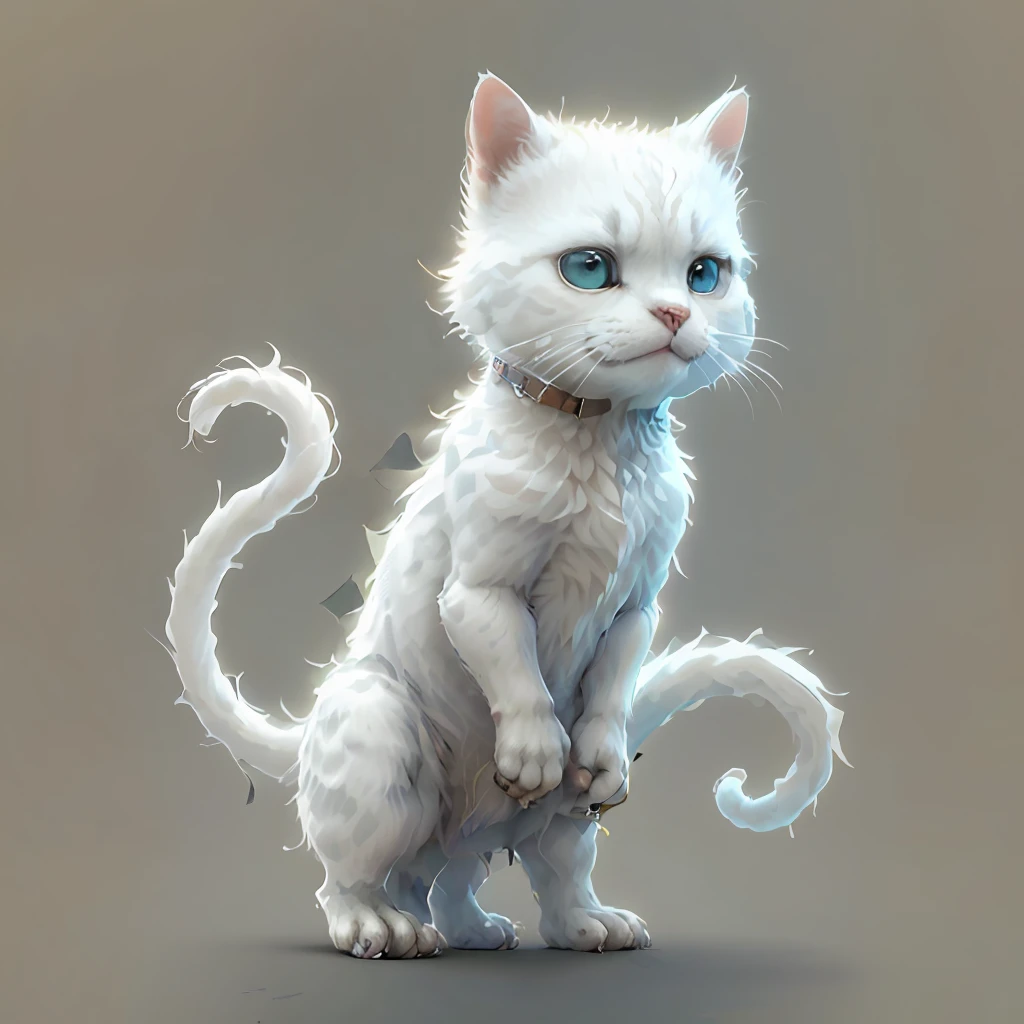 white cat,The background is bright,adolable,fantasy,complexdetails,Pubic area is clear,brightly,k hd,32k zodiac signs