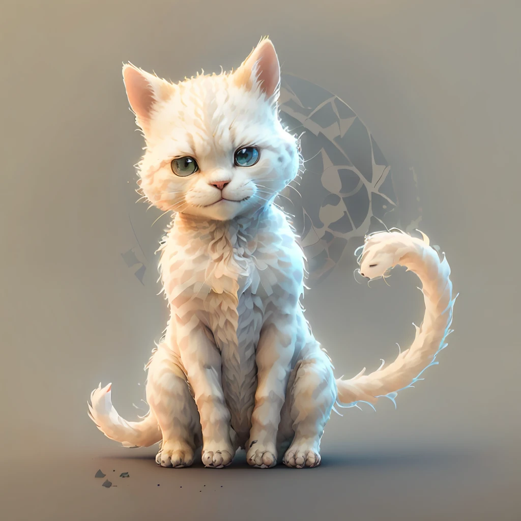 white cat,The background is bright,adolable,fantasy,complexdetails,Pubic area is clear,brightly,k hd,32k zodiac signs