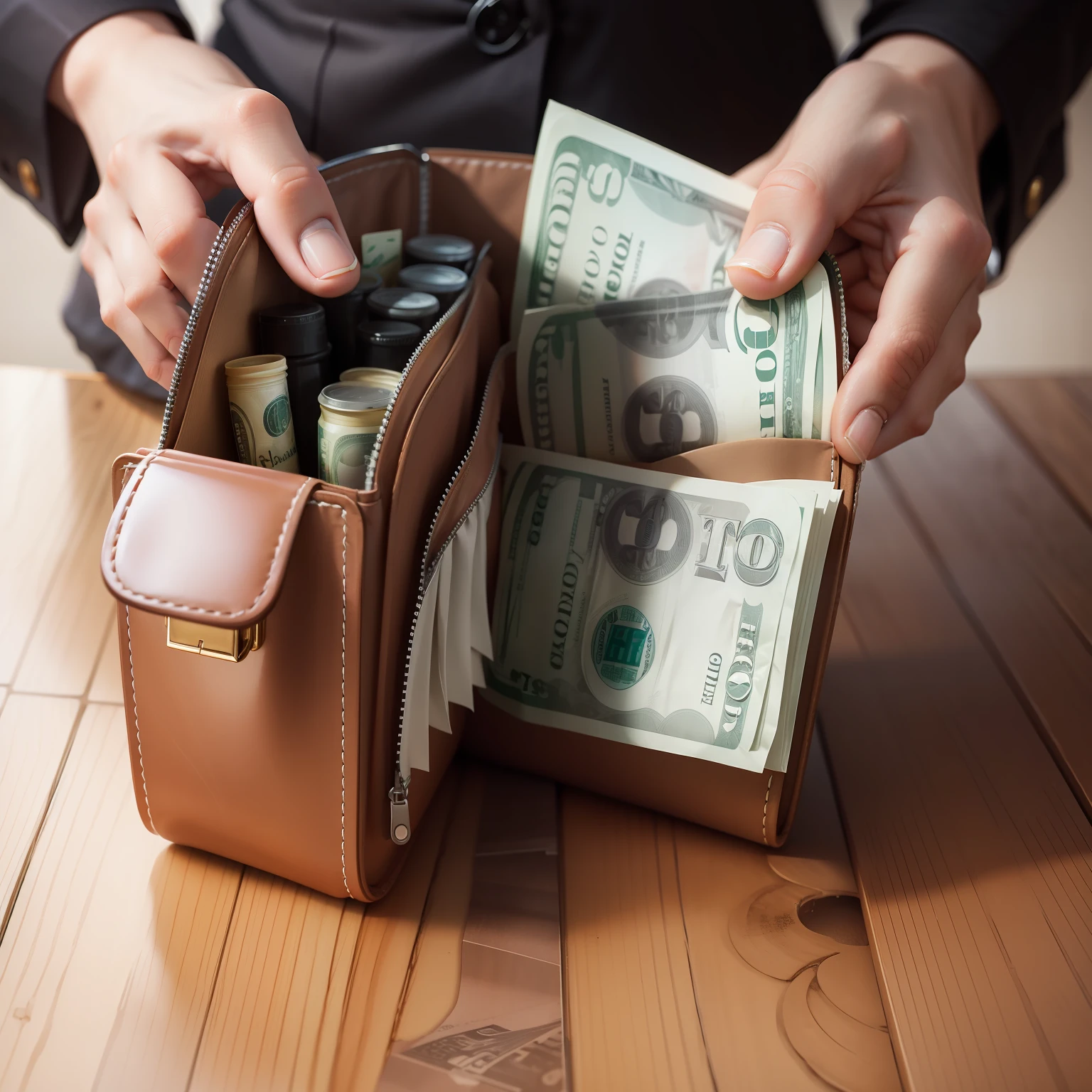 Case with dollars